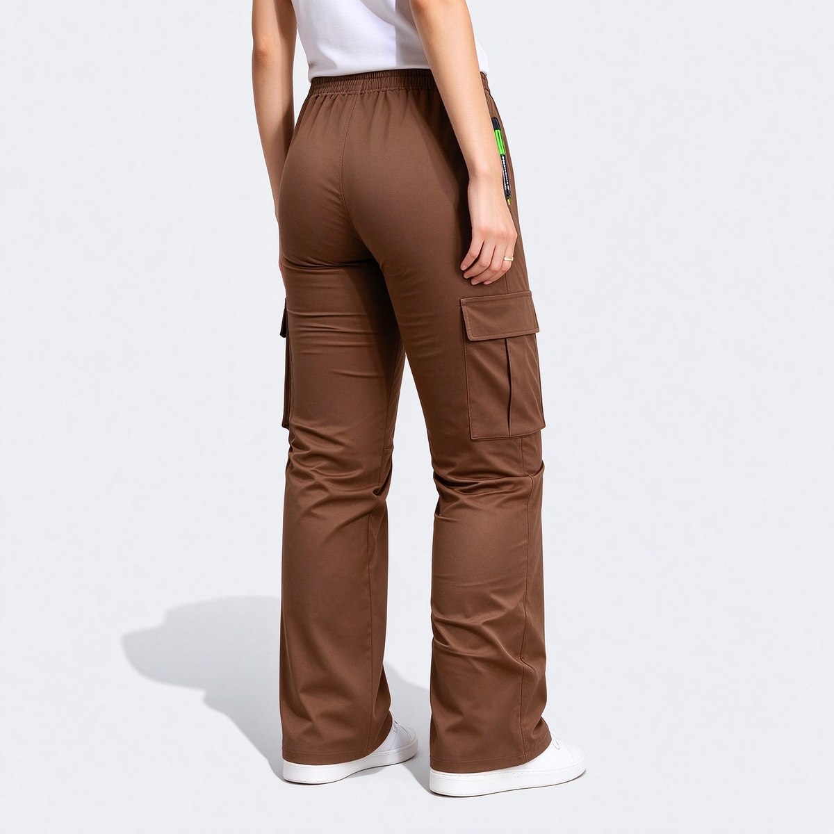 Women's Zipper Pocket Cargo Pants, Lightweight Straight Leg Design For Spring/Autumn, With Large Side Pockets, Suitable For Daily Outdoor And Dates Sports