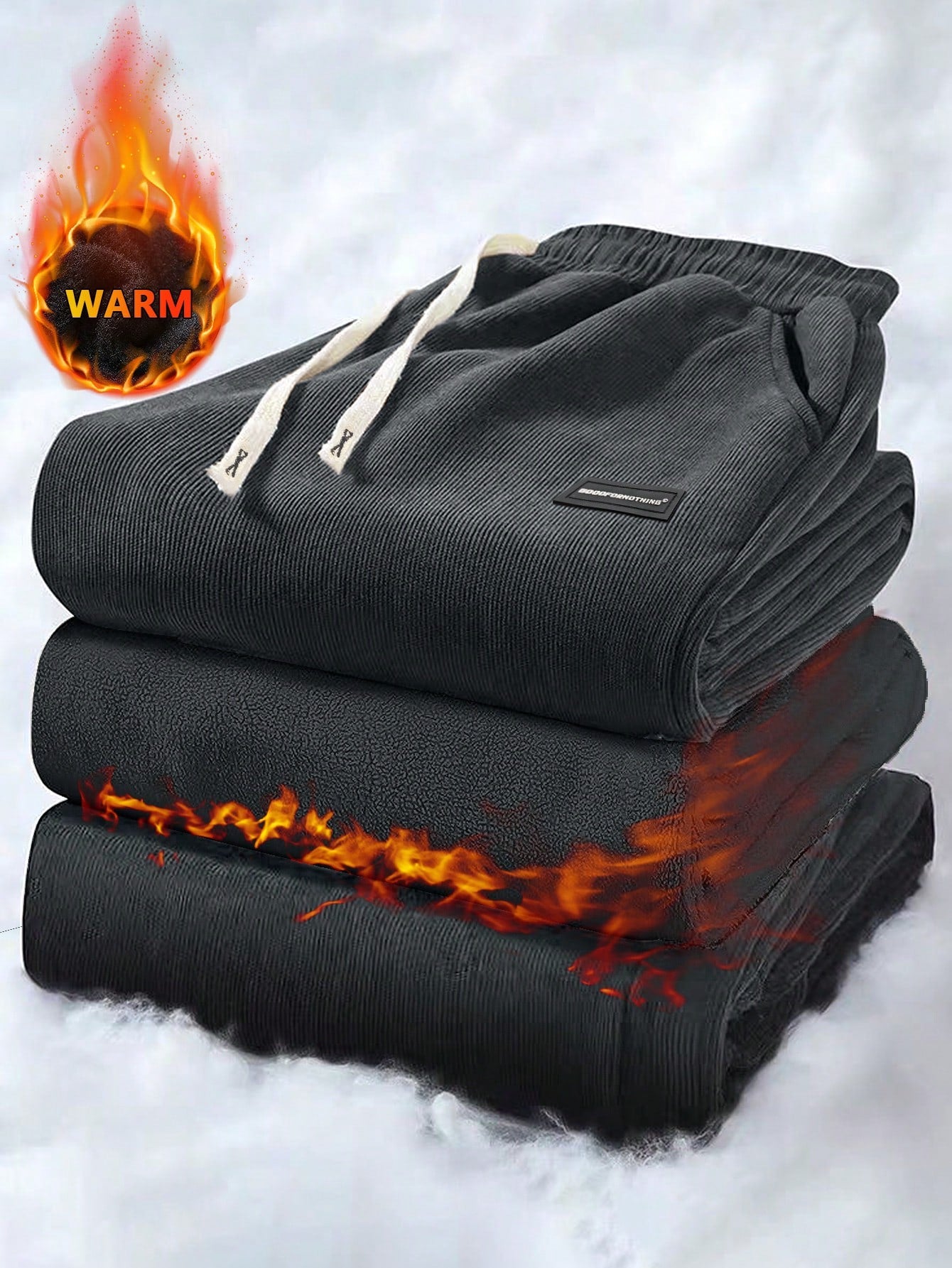 Men's Thermal Lined Drawstring Waist Sweatpants, Warm Casual Joggers Hiking Outfit Daily Outfit For Winter Christmas Gifts Thanksgiving Christmas Clothes Fleece Pants