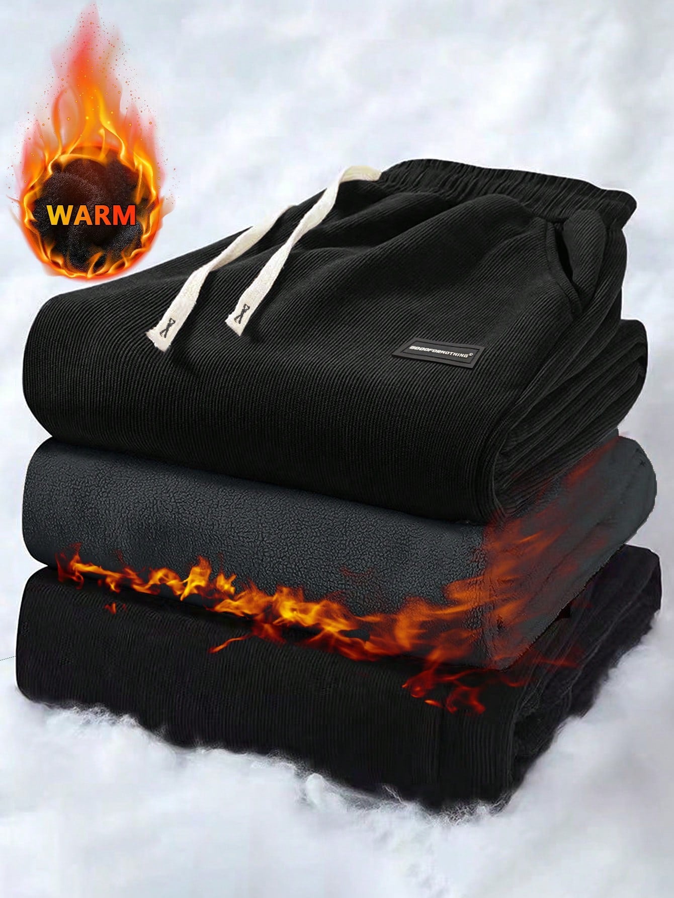 Men's Thermal Lined Drawstring Waist Sweatpants, Warm Casual Joggers Hiking Outfit Daily Outfit For Winter Christmas Gifts Thanksgiving Christmas Clothes Fleece Pants