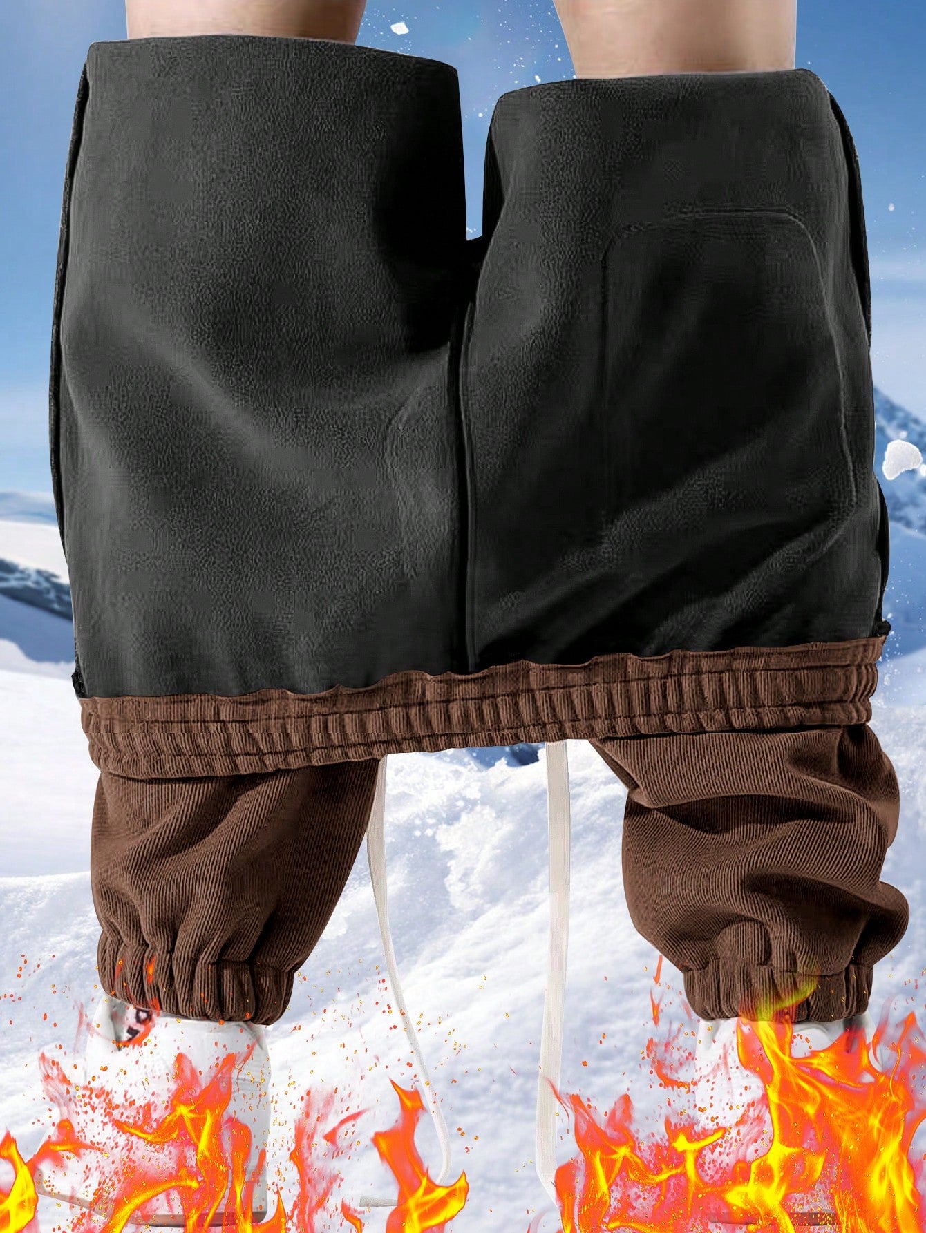 Men's Thermal Lined Drawstring Waist Sweatpants, Warm Casual Joggers Hiking Outfit Daily Outfit For Winter Christmas Gifts Thanksgiving Christmas Clothes Fleece Pants