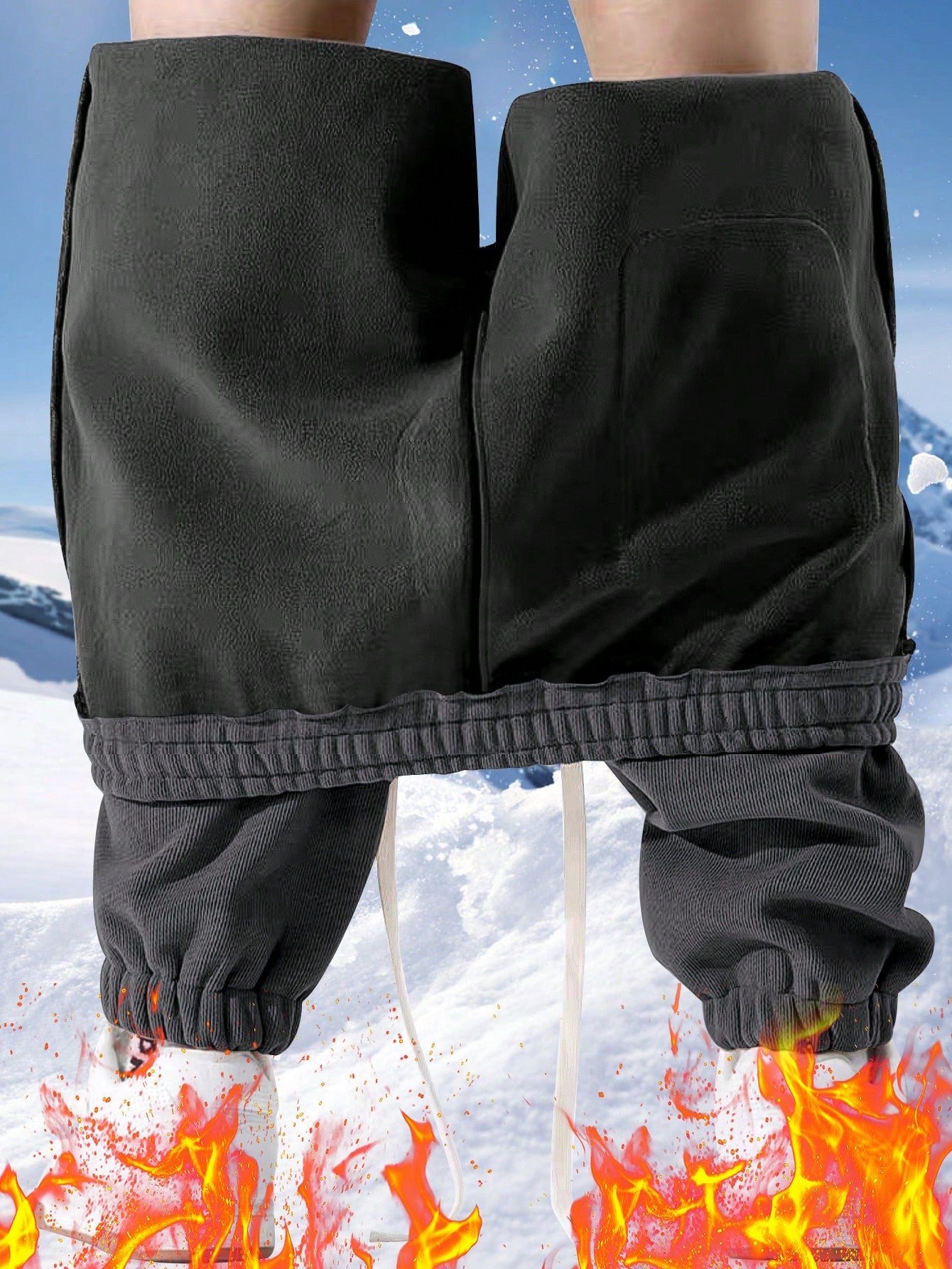 Men's Thermal Lined Drawstring Waist Sweatpants, Warm Casual Joggers Hiking Outfit Daily Outfit For Winter Christmas Gifts Thanksgiving Christmas Clothes Fleece Pants