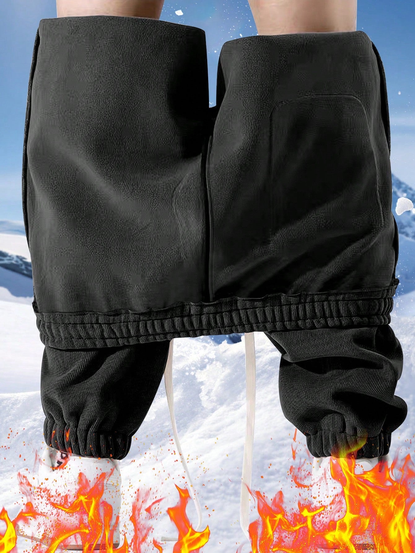 Men's Thermal Lined Drawstring Waist Sweatpants, Warm Casual Joggers Hiking Outfit Daily Outfit For Winter Christmas Gifts Thanksgiving Christmas Clothes Fleece Pants