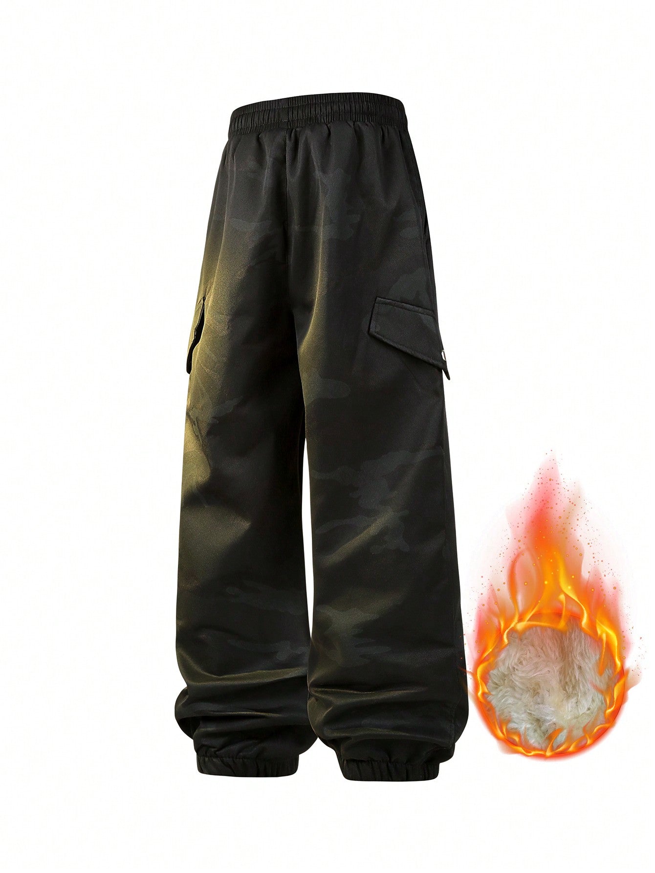 Men's Drawstring Thermal Lined Cargo Pants - Multi-Pocket Design, Warm Outdoor/Hiking Trousers For Winter, Casual Daily Outfit Christmas Gifts Thanksgiving Christmas Clothes