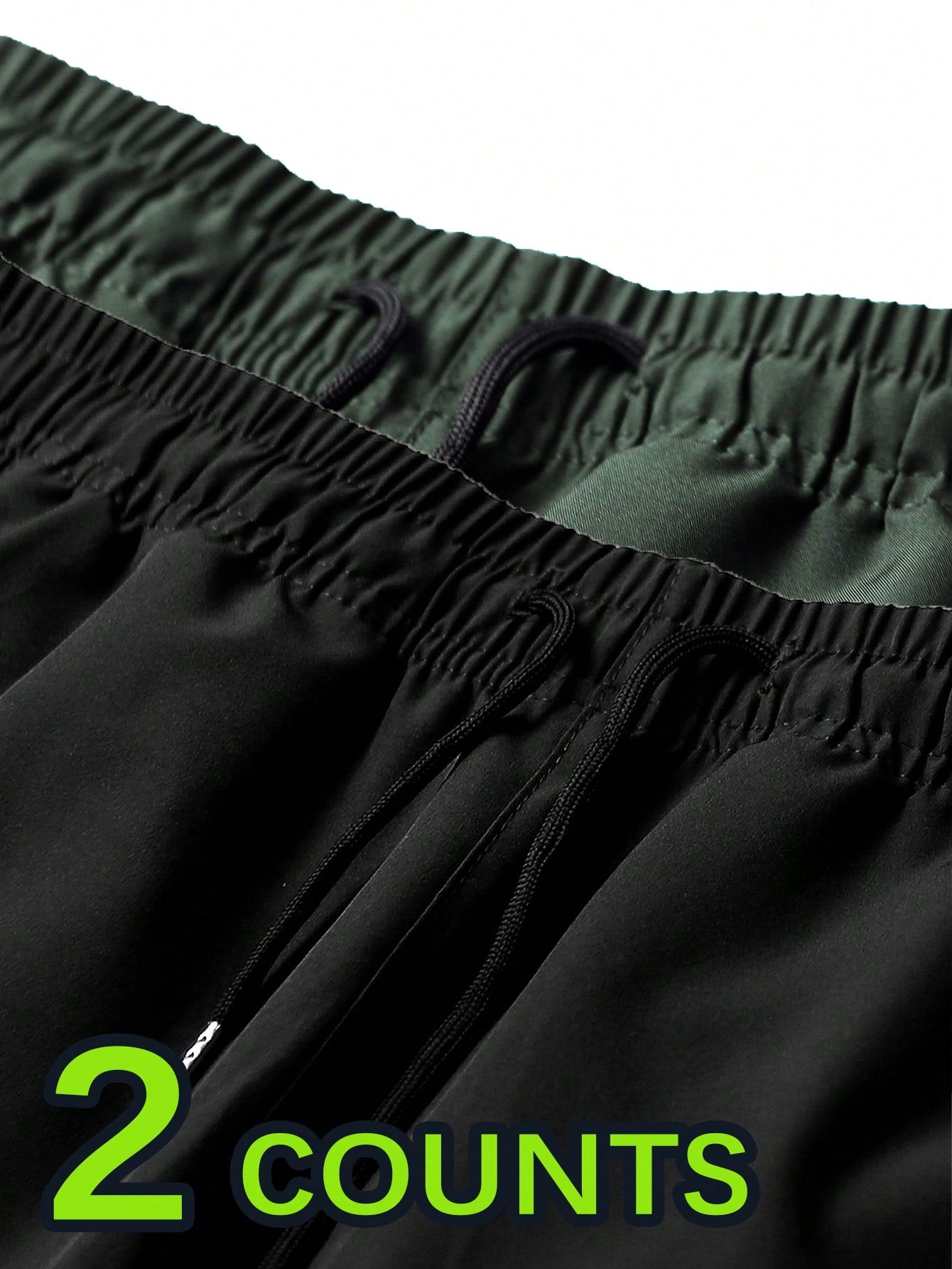 Men's Loose Lightweight Breathable Drawstring Elastic Waist Zipper Pocket Sports Pants, Outdoor Casual Straight Leg Cargo Trousers, NEON Highlight, Spring & Autumn