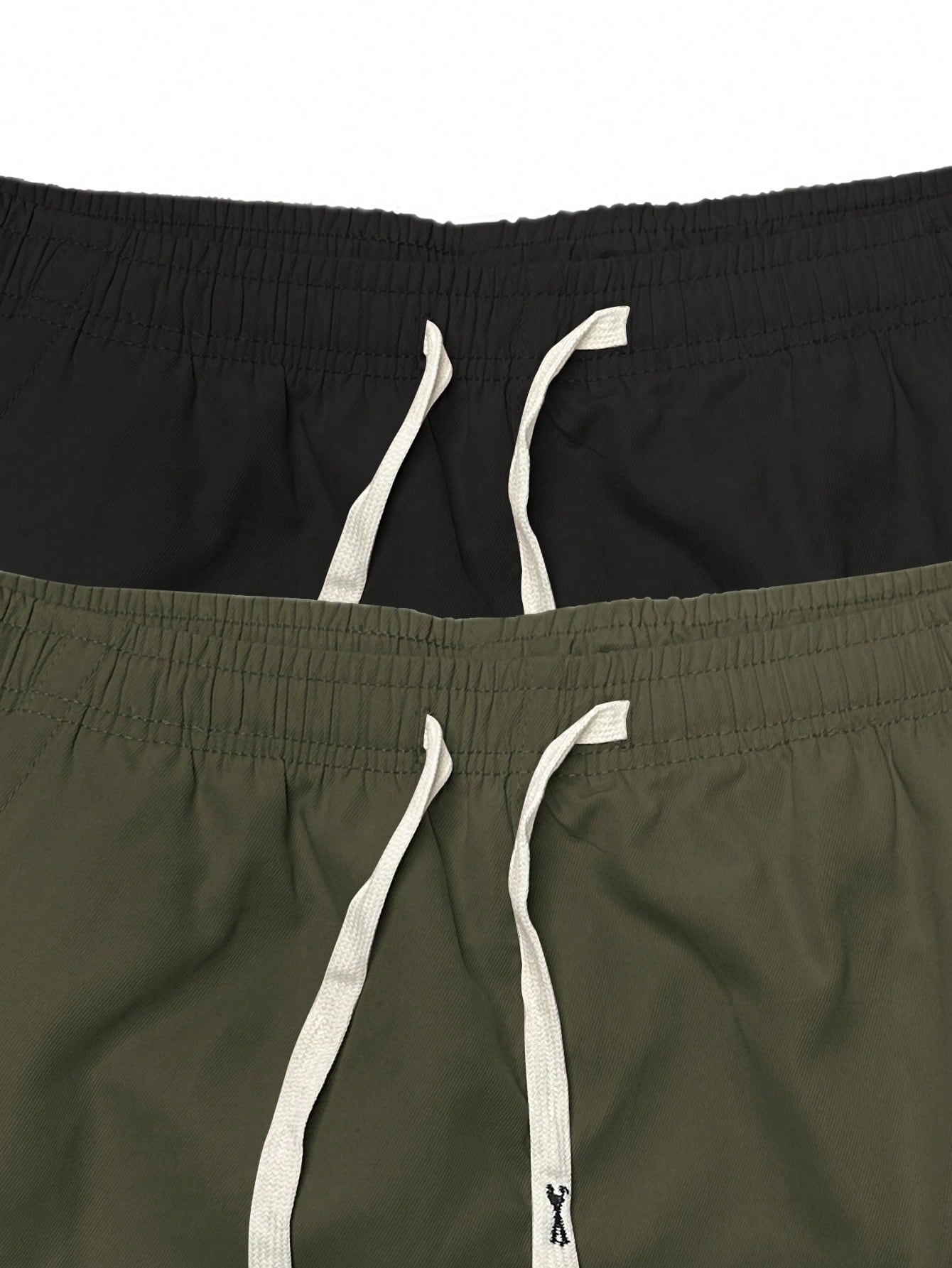 2pcs Men's Casual Cargo Capri Pants, Summer Drawstring Waist, Large Pockets, Letter Patch, Fashion Leisure Sports Pants, Spring/Summer