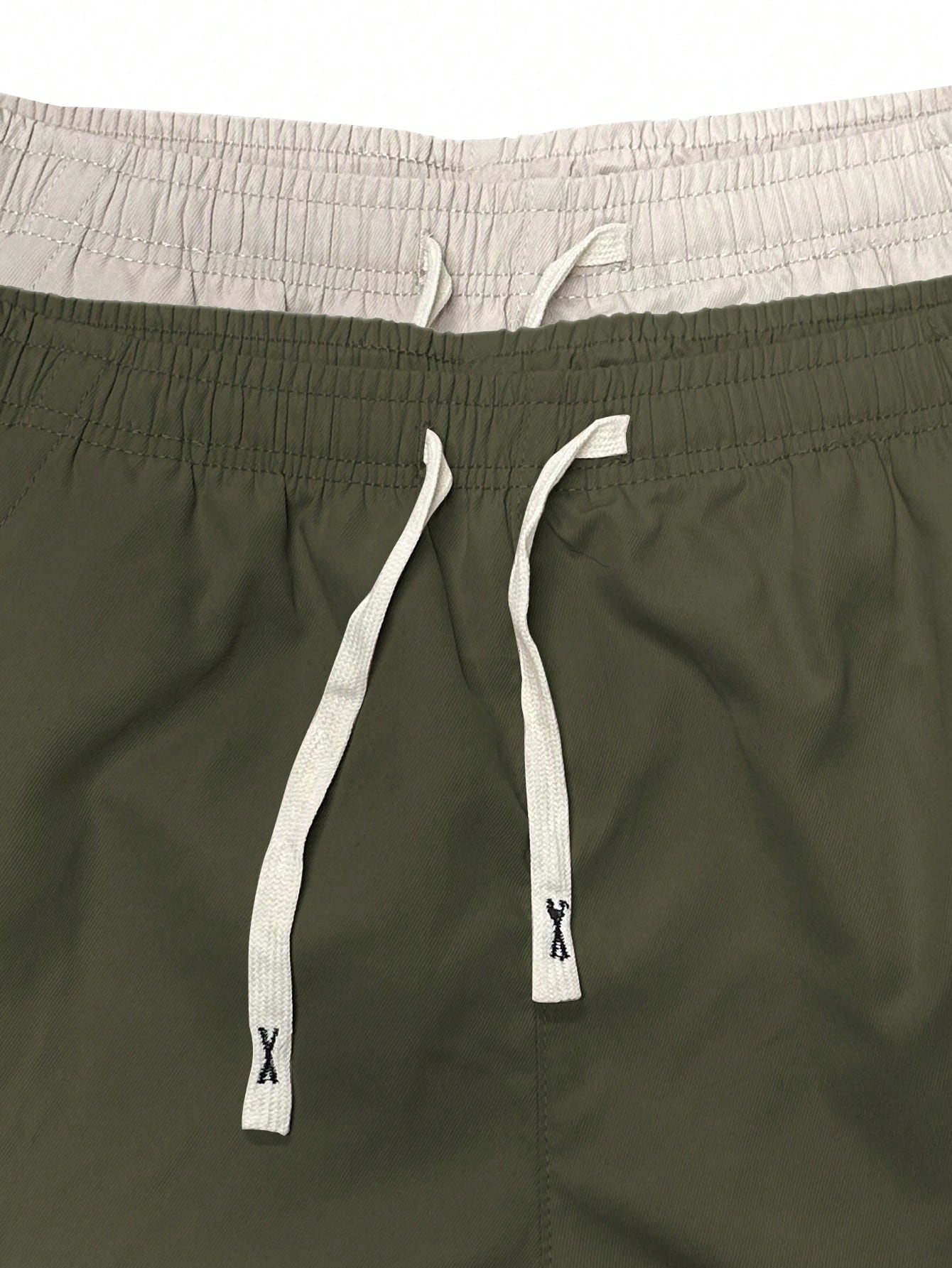 2pcs Men's Casual Cargo Capri Pants, Summer Drawstring Waist, Large Pockets, Letter Patch, Fashion Leisure Sports Pants, Spring/Summer