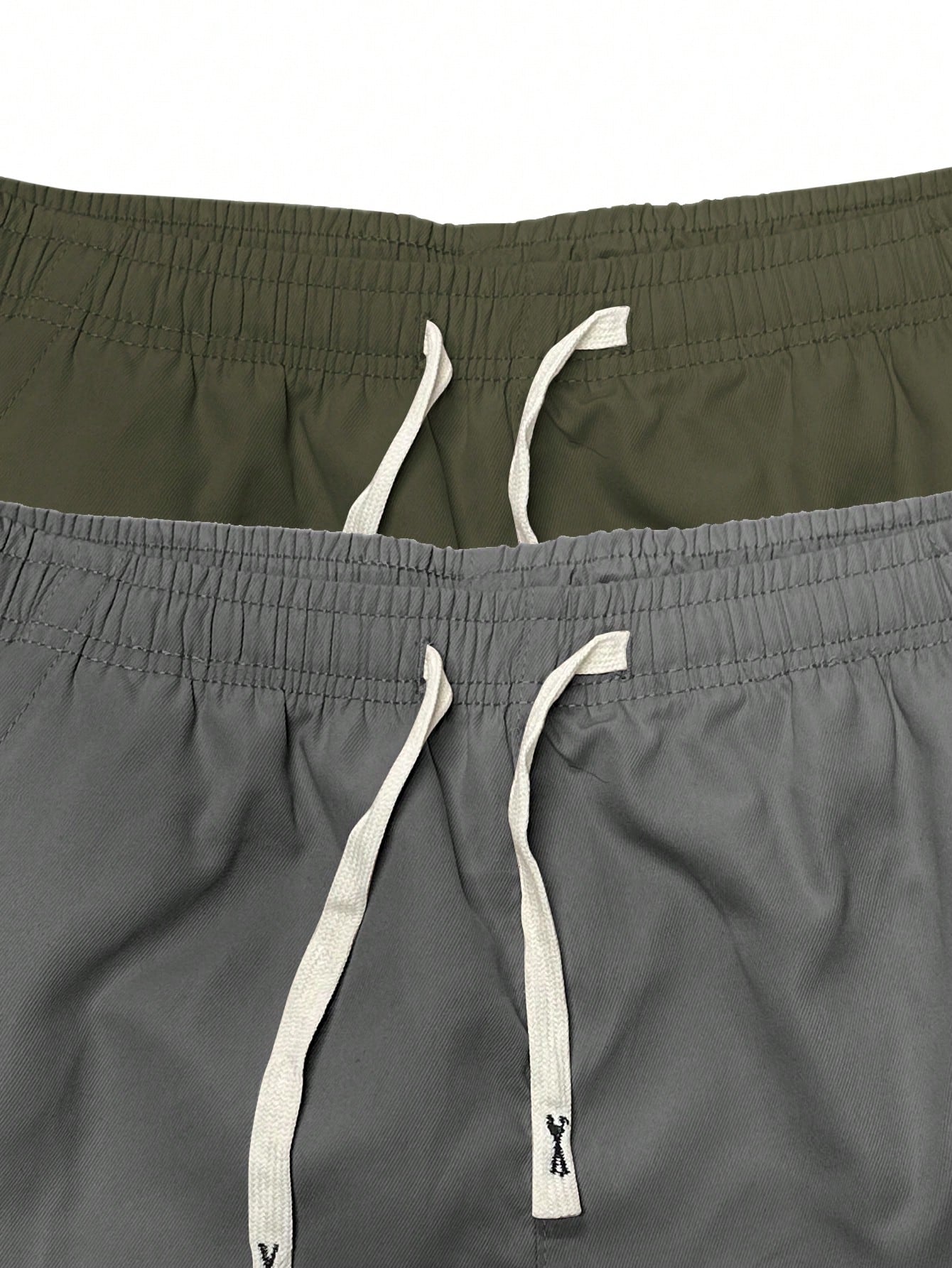 2pcs Men's Casual Cargo Capri Pants, Summer Drawstring Waist, Large Pockets, Letter Patch, Fashion Leisure Sports Pants, Spring/Summer