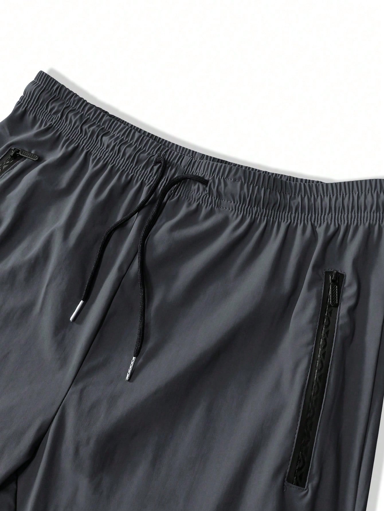 Plus Size Men's Elastic Waist Casual Business Pants, Zipper Pocket Thin Breathable Straight Leg Trousers, Suitable For Golf, Leisure And Daily Wear