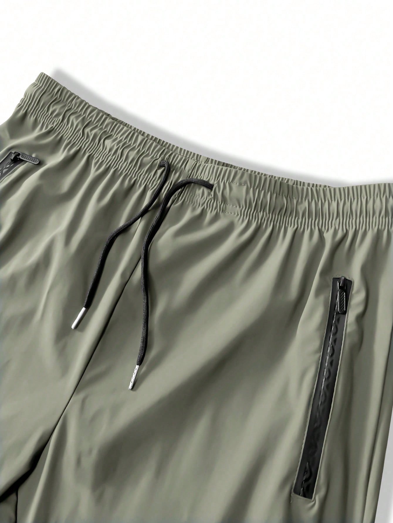 Plus Size Men's Elastic Waist Casual Business Pants, Zipper Pocket Thin Breathable Straight Leg Trousers, Suitable For Golf, Leisure And Daily Wear
