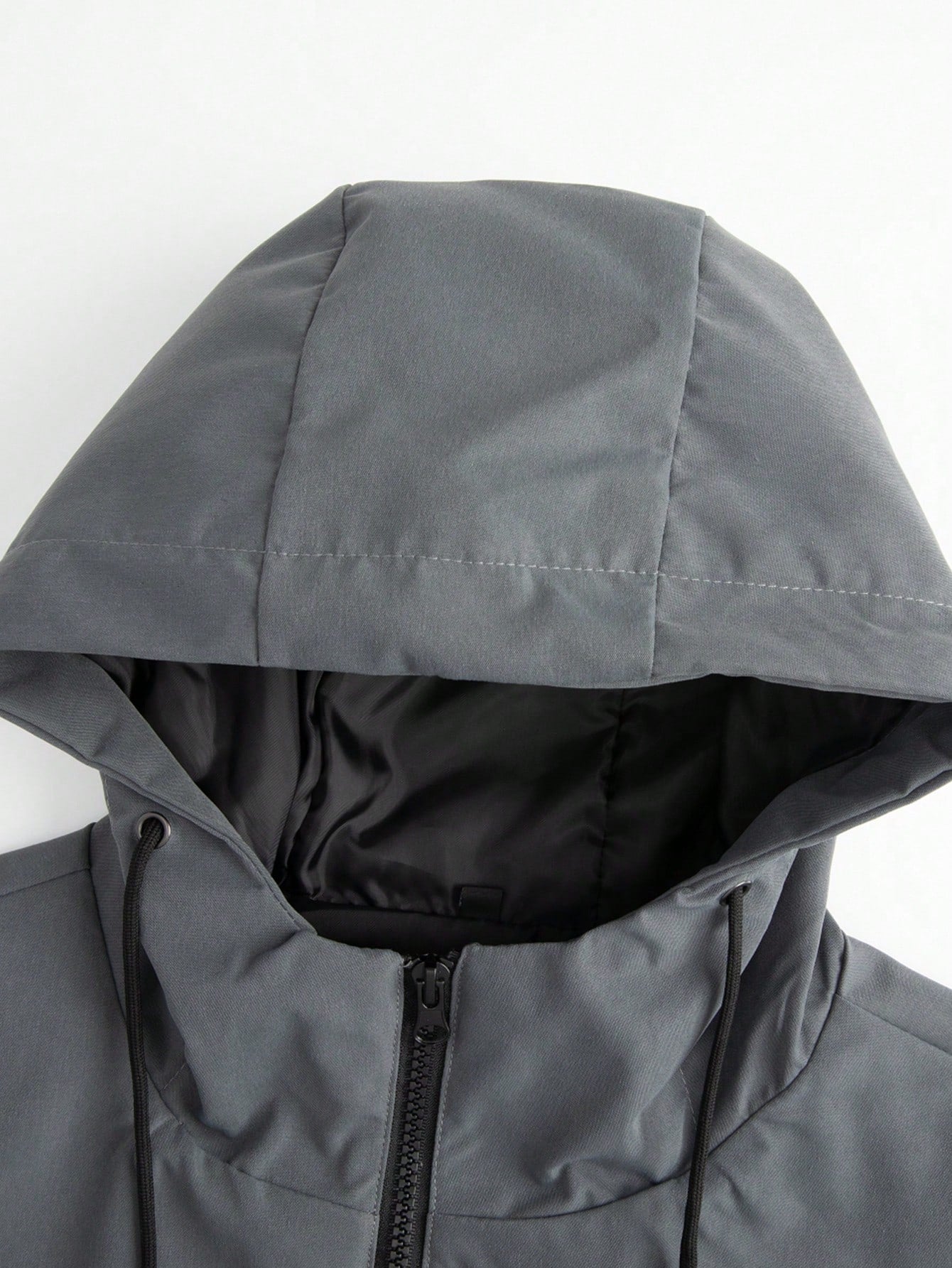 Plus Size Men's Lightweight Loose Hooded Jacket Outdoor Casual Solid Color Multi-Pocket Zipper Cardigan Casual Set Classic Boyfriend Style Hiking