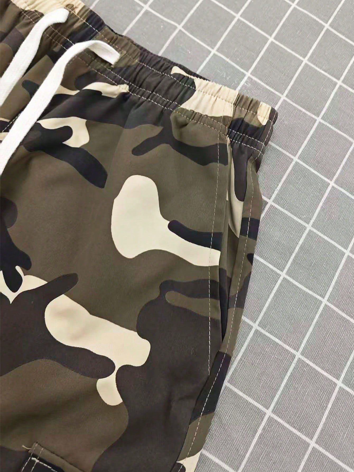 Women's Thin Outdoor Camouflage Cargo Knee-Length Shorts, Lightweight Breathable Casual Fashion Multi-Pocket Drawstring Shorts, Suitable For Sports, Outings, Exercise, Etc.