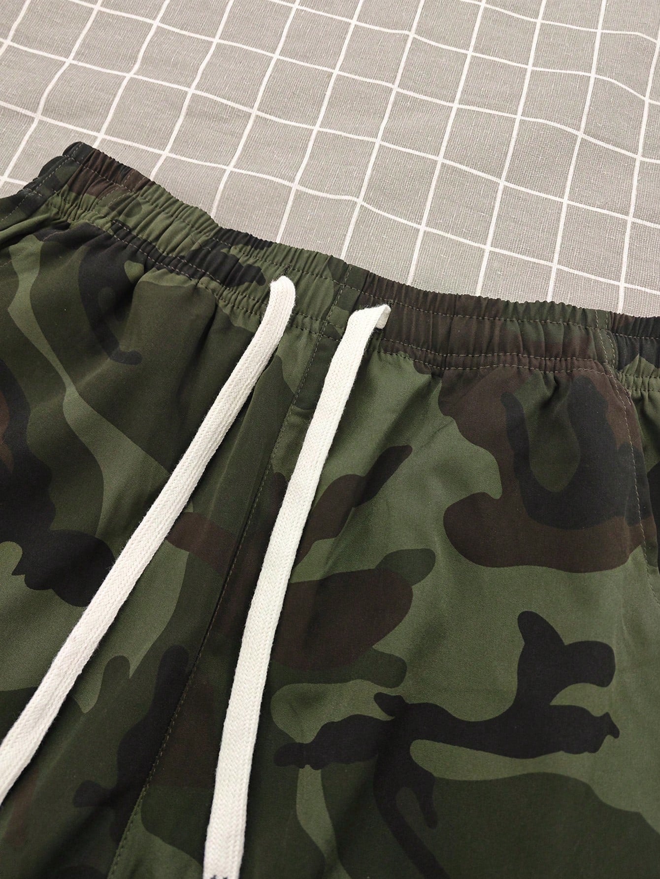 Women's Thin Outdoor Camouflage Cargo Knee-Length Shorts, Lightweight Breathable Casual Fashion Multi-Pocket Drawstring Shorts, Suitable For Sports, Outings, Exercise, Etc.