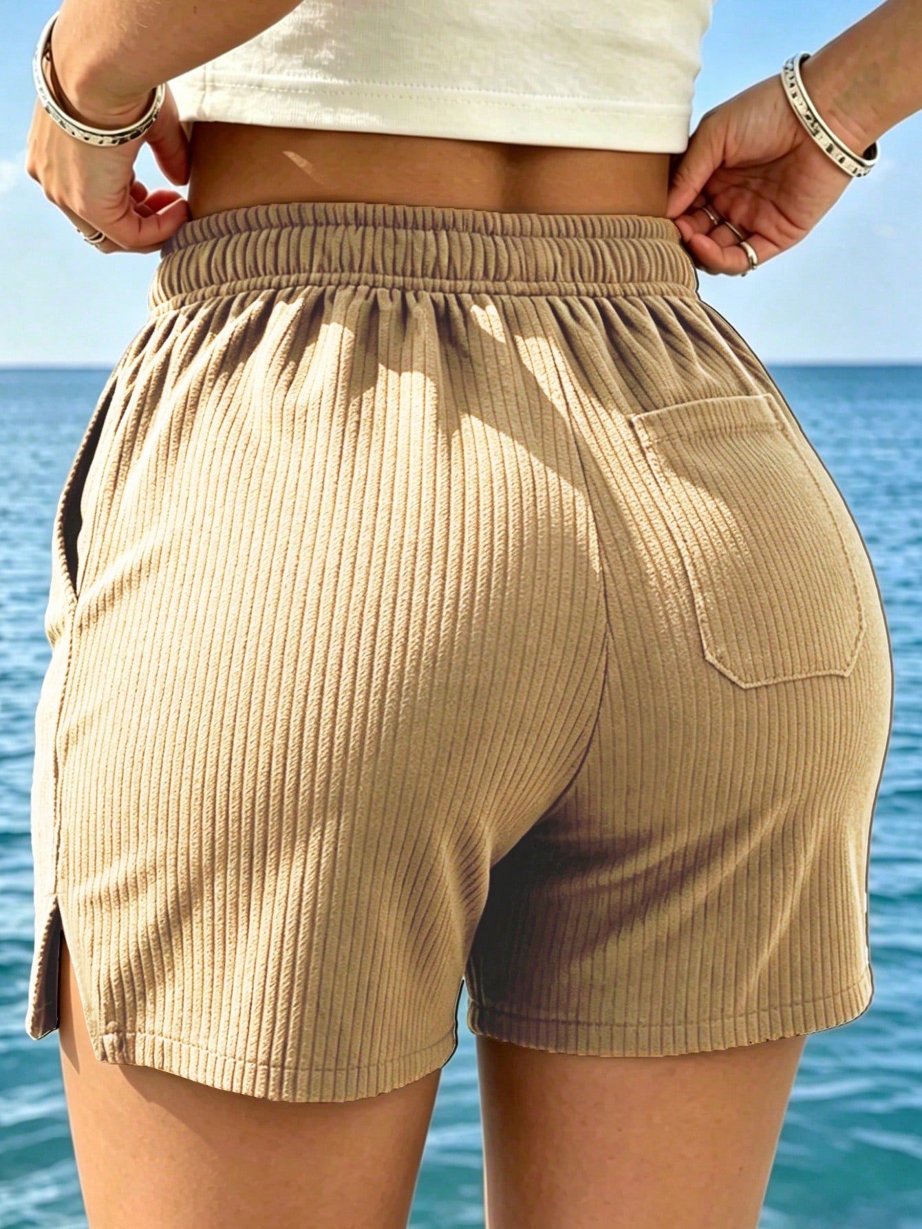 Women's New Casual Loose Corduroy Shorts, Drawstring Waist, Lightweight Fashion Shorts For Summer Daily Wear