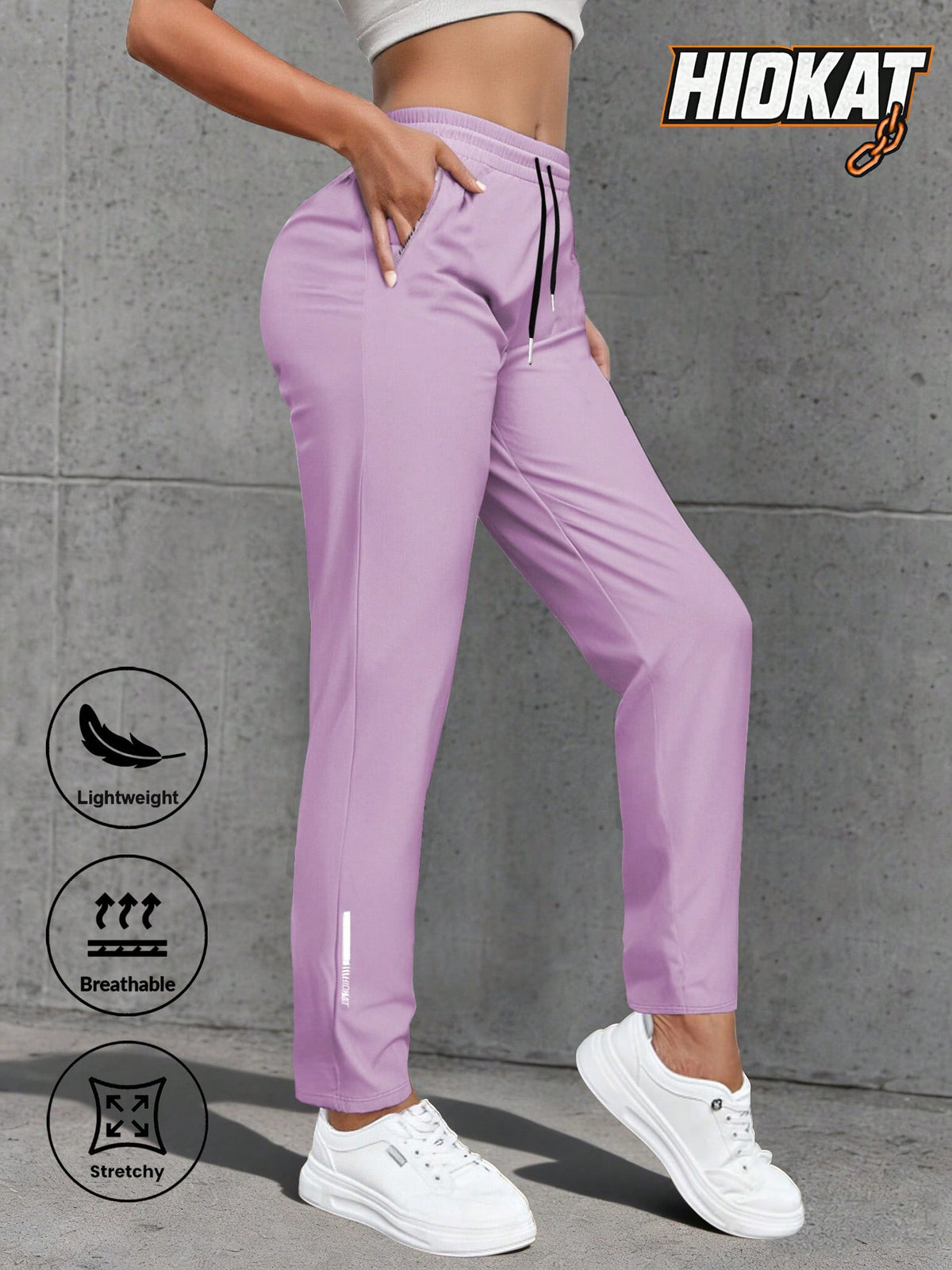 Women'S Casual Elastic Waist Drawstring Sports Pants, Suitable For Running, Yoga, Workout, Autumn/Spring Tights