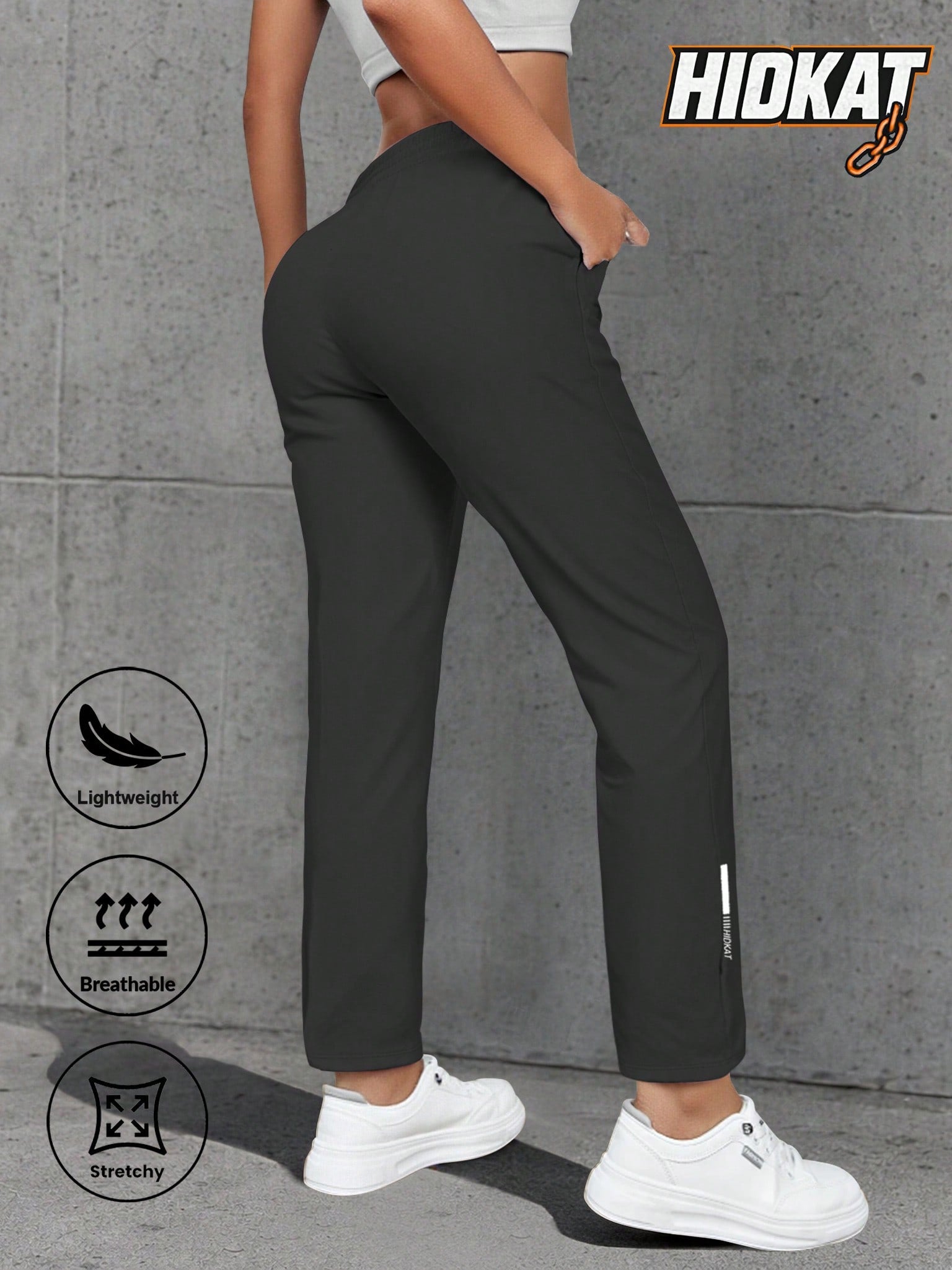 Women'S Casual Elastic Waist Drawstring Sports Pants, Suitable For Running, Yoga, Workout, Autumn/Spring Tights