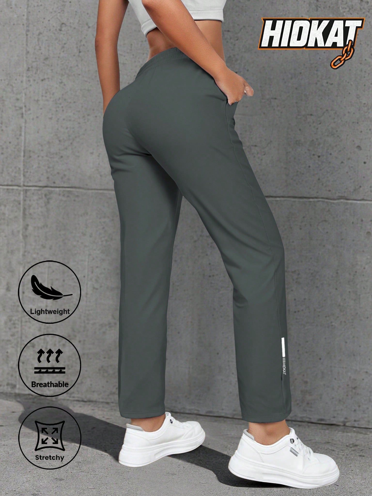 Women'S Casual Elastic Waist Drawstring Sports Pants, Suitable For Running, Yoga, Workout, Autumn/Spring Tights