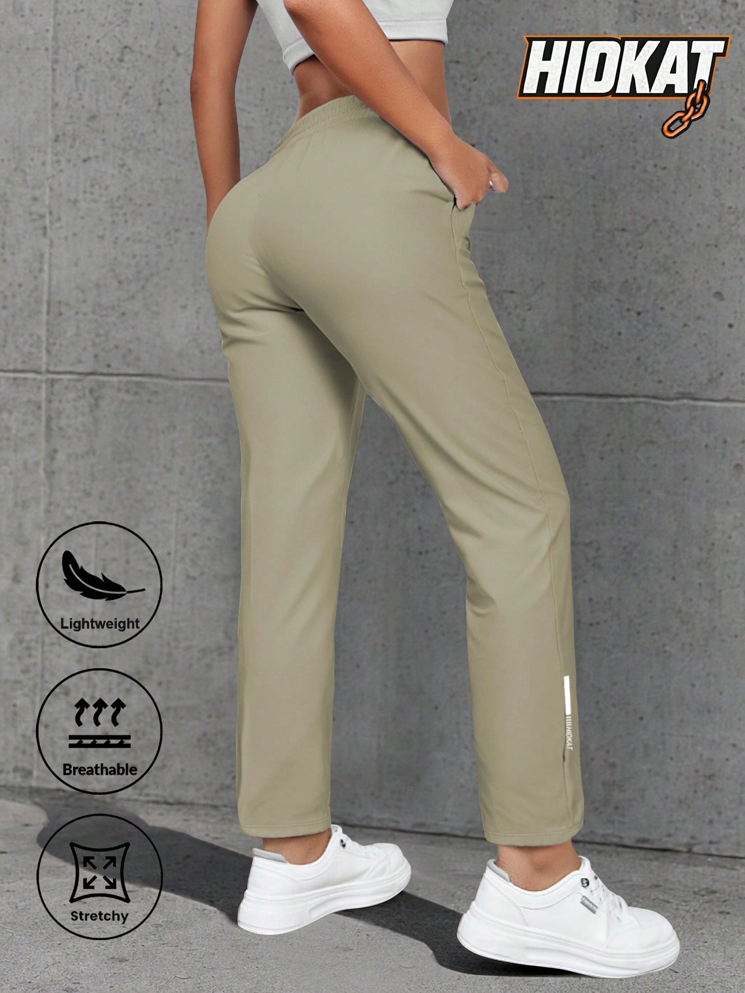 Women'S Casual Elastic Waist Drawstring Sports Pants, Suitable For Running, Yoga, Workout, Autumn/Spring Tights