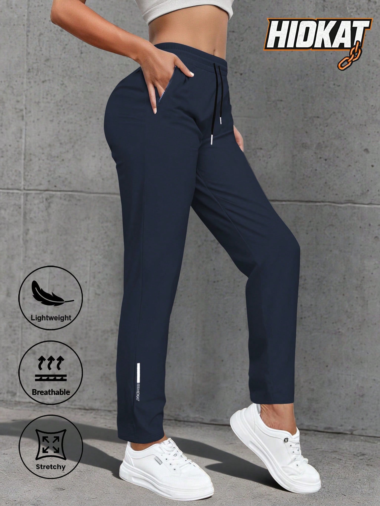 Women'S Casual Elastic Waist Drawstring Sports Pants, Suitable For Running, Yoga, Workout, Autumn/Spring Tights
