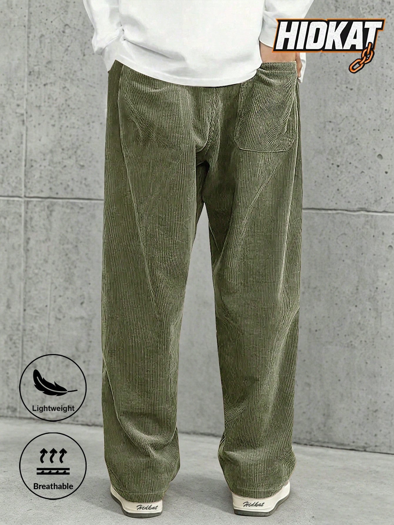 Women's Corduroy Straight Leg Pants With Drawstring Elastic Waist, Suitable For Casual, Sports, Hiking Wear, Spring/Autumn