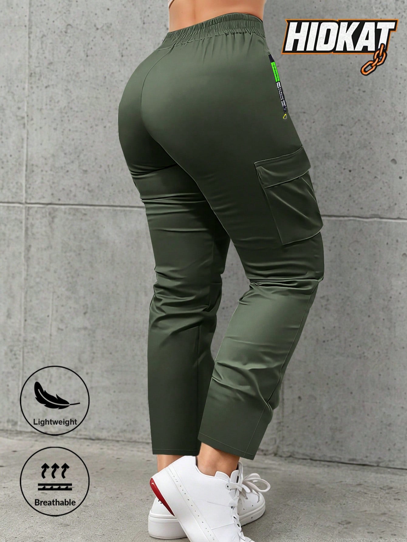 Women's Zipper Pocket Cargo Pants, Lightweight Straight Leg Design For Spring/Autumn, With Large Side Pockets, Suitable For Daily Outdoor And Dates Sports