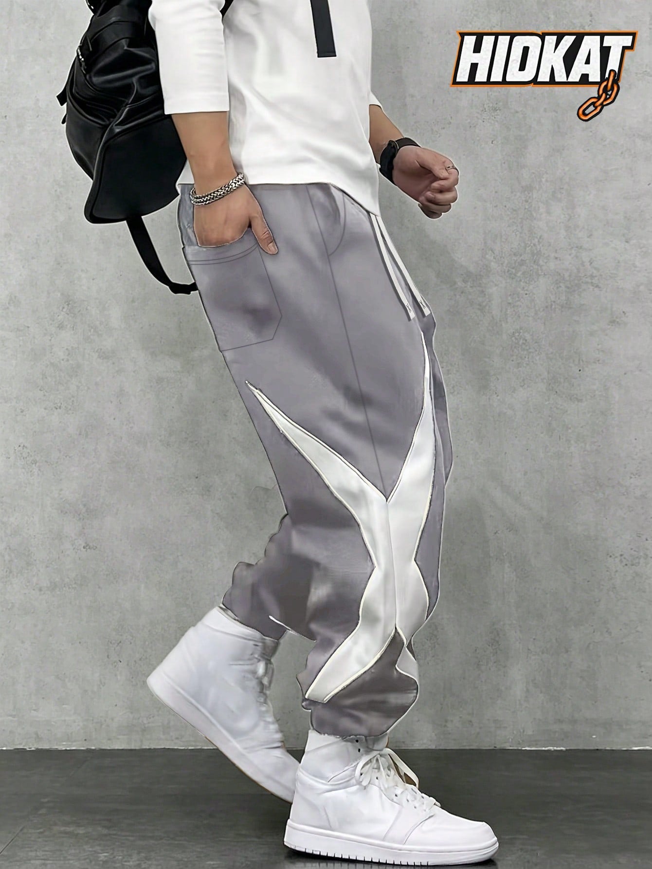 Men's Colorblock Drawstring Waist Casual Sweatpants, Sporty Leisure Jogger Pants, Suitable For Spring Autumn