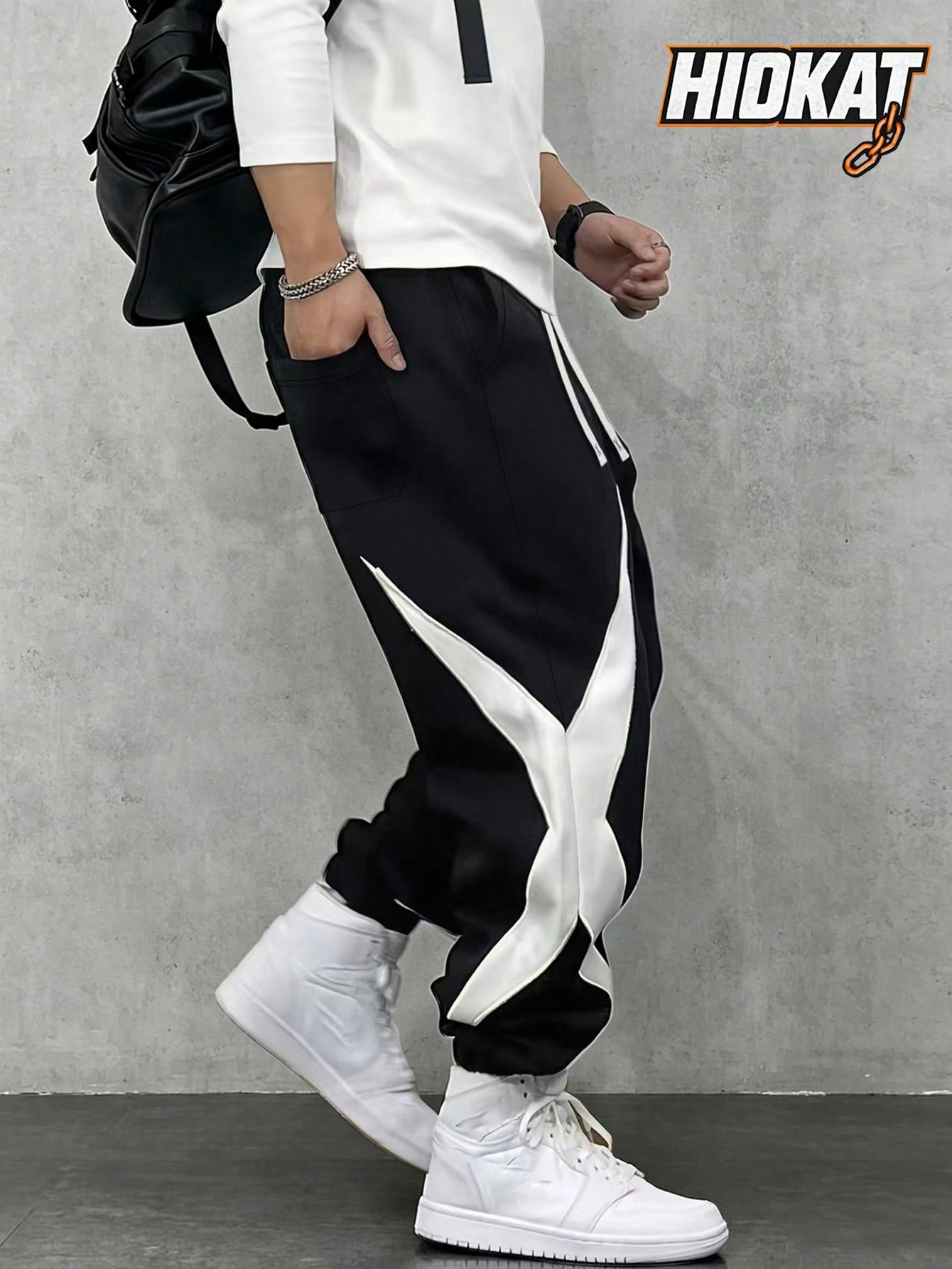 Men's Colorblock Drawstring Waist Casual Sweatpants, Sporty Leisure Jogger Pants, Suitable For Spring Autumn