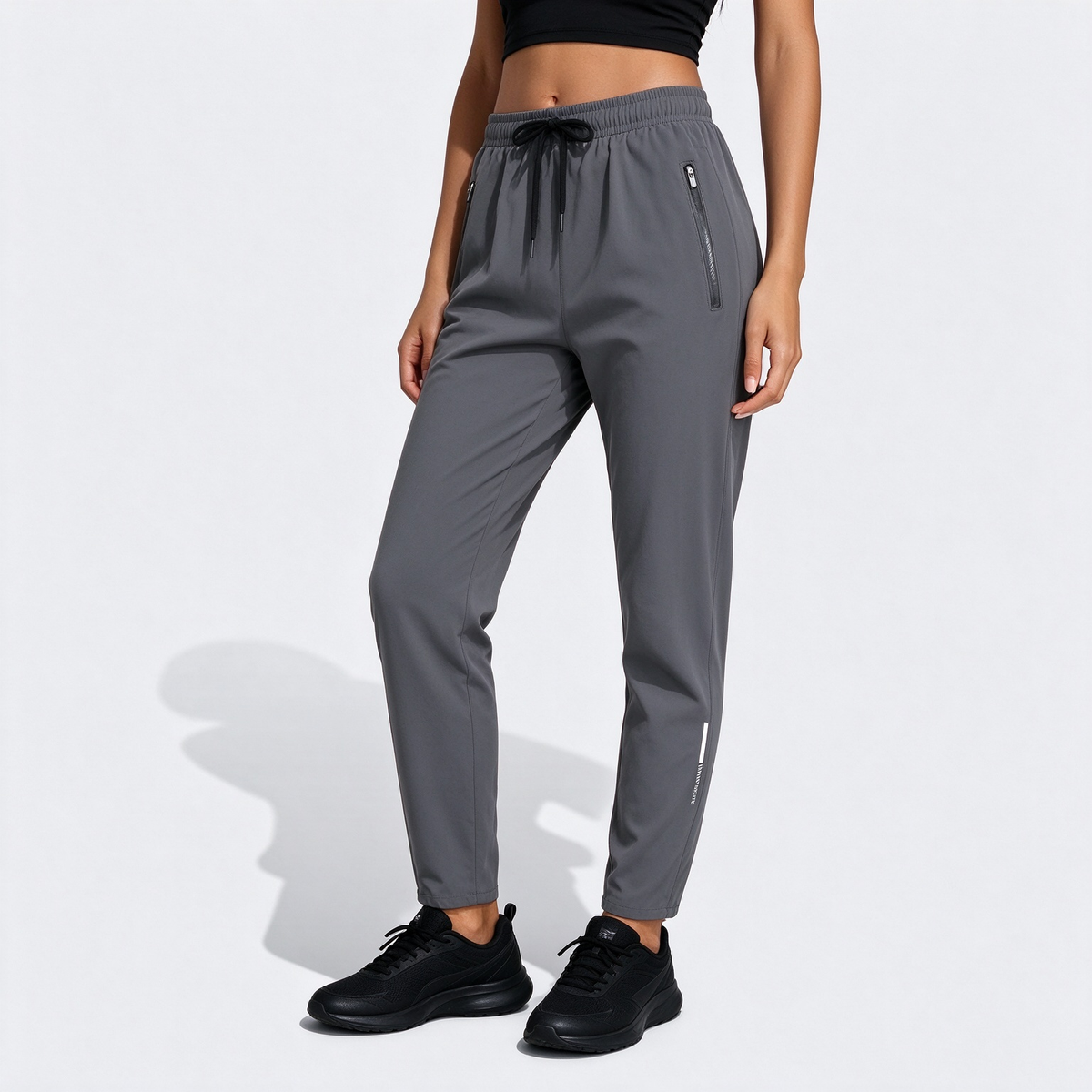 Women'S Casual Elastic Waist Drawstring Sports Pants, Suitable For Running, Yoga, Workout, Autumn/Spring Tights