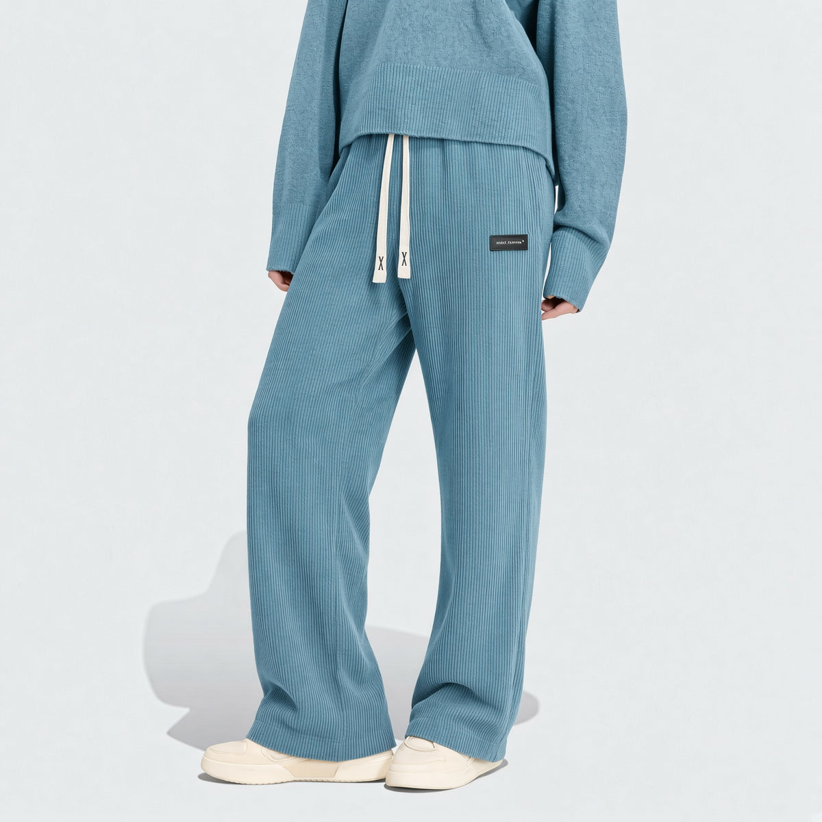 Women's Corduroy Straight Leg Pants With Drawstring Elastic Waist, Suitable For Casual, Sports, Hiking Wear, Spring/Autumn