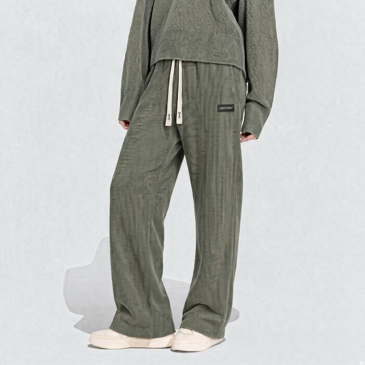 Women's Corduroy Straight Leg Pants With Drawstring Elastic Waist, Suitable For Casual, Sports, Hiking Wear, Spring/Autumn
