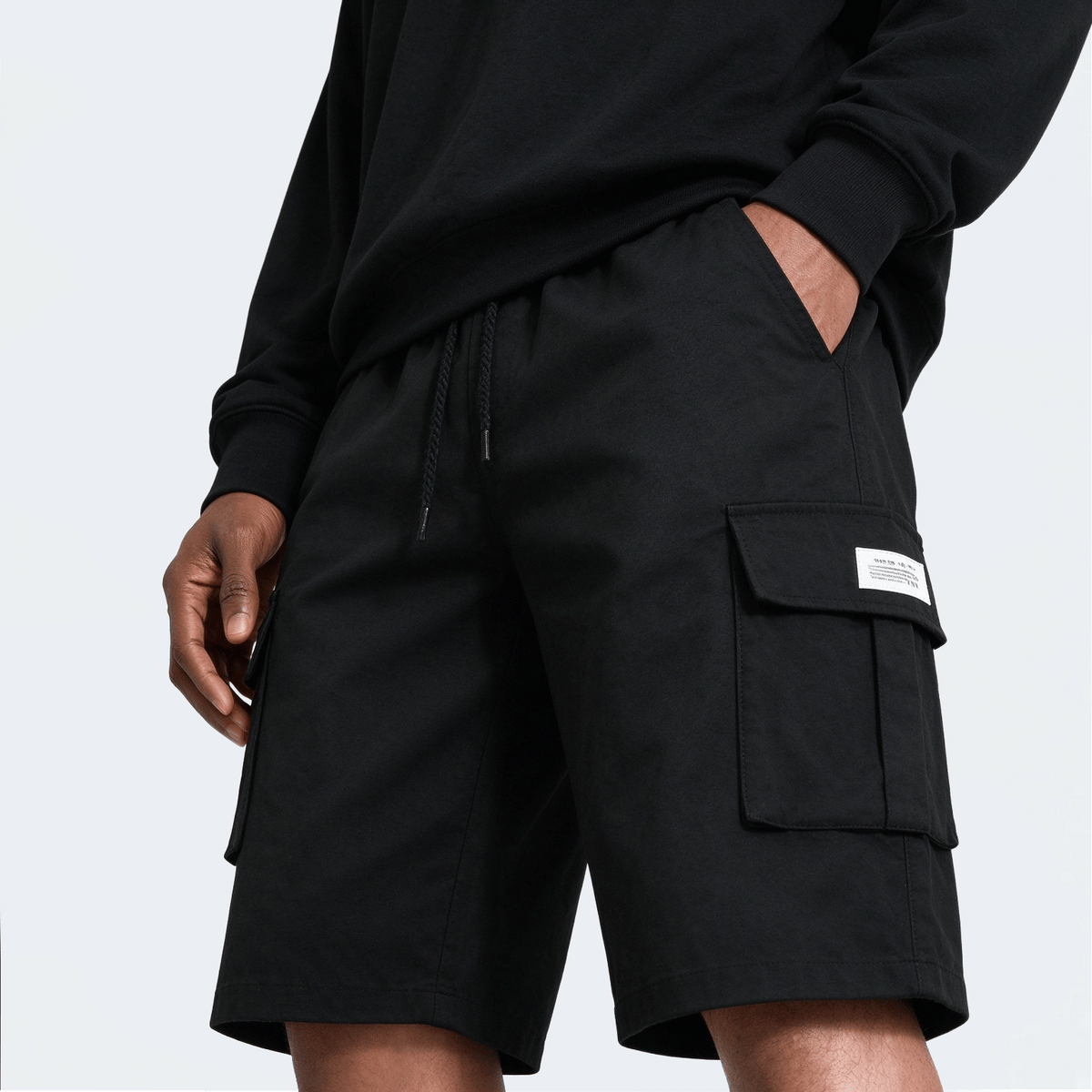 Men's Elastic Waist Fashion Multi-Pocket Camouflage Capri Cargo Pants, Summer Outdoor Casual Trousers