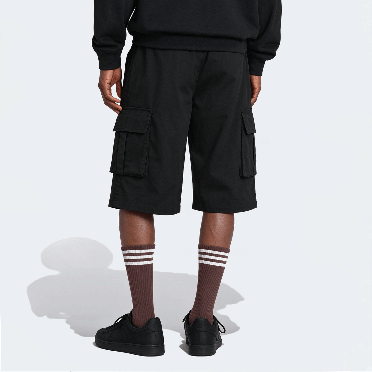 Men's Elastic Waist Fashion Multi-Pocket Camouflage Capri Cargo Pants, Summer Outdoor Casual Trousers