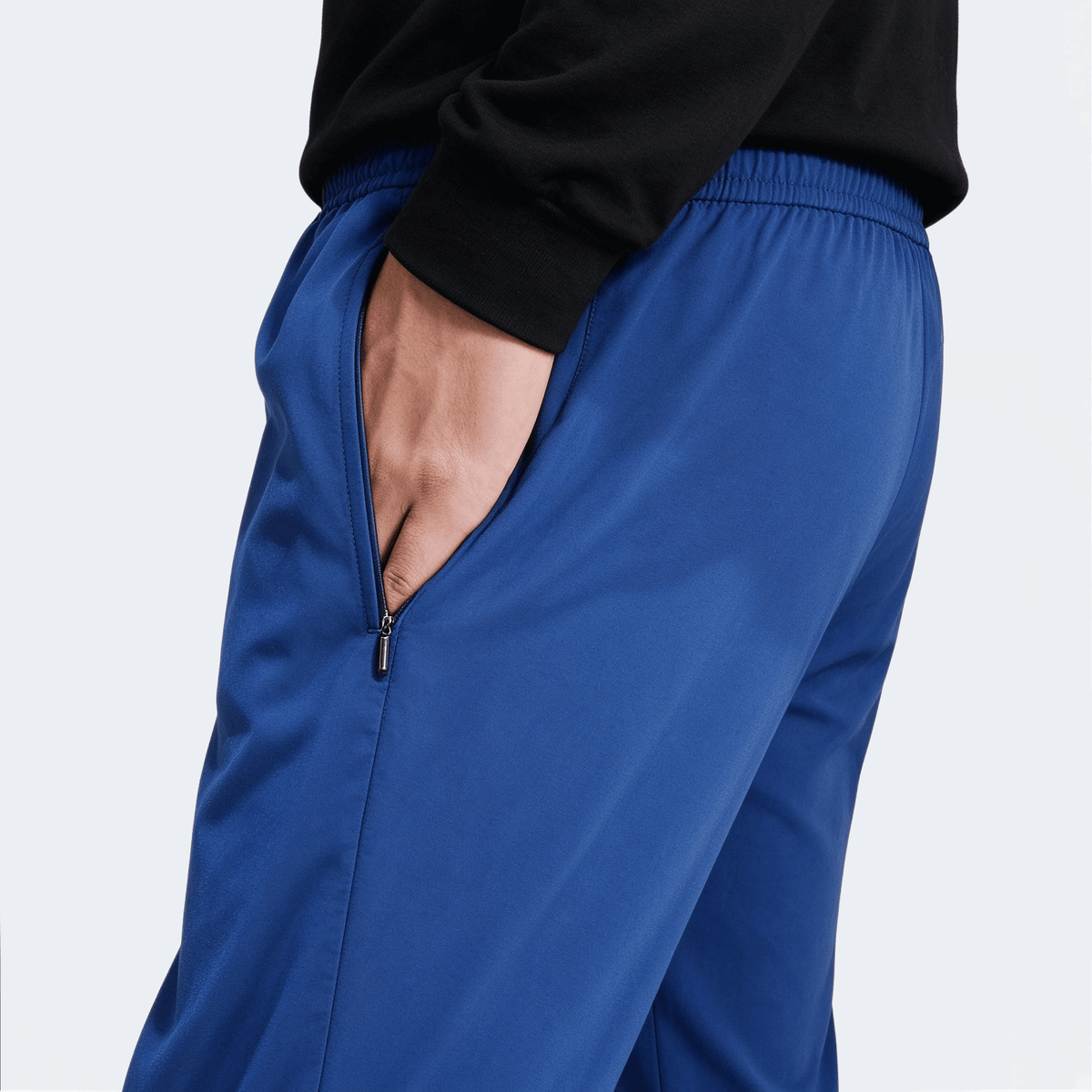 Men's High Elastic English Reflective Zipper Pocket Drawstring Ankle-Length Pants, Lightweight Casual Sports Trousers Suitable For Running, Workout, Hiking, Cycling, Spring & Autumn