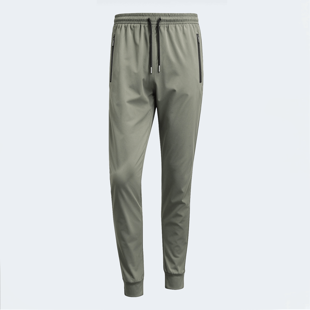Plus Size Men's Elastic Waist Casual Business Pants, Zipper Pocket Thin Breathable Straight Leg Trousers, Suitable For Golf, Leisure And Daily Wear
