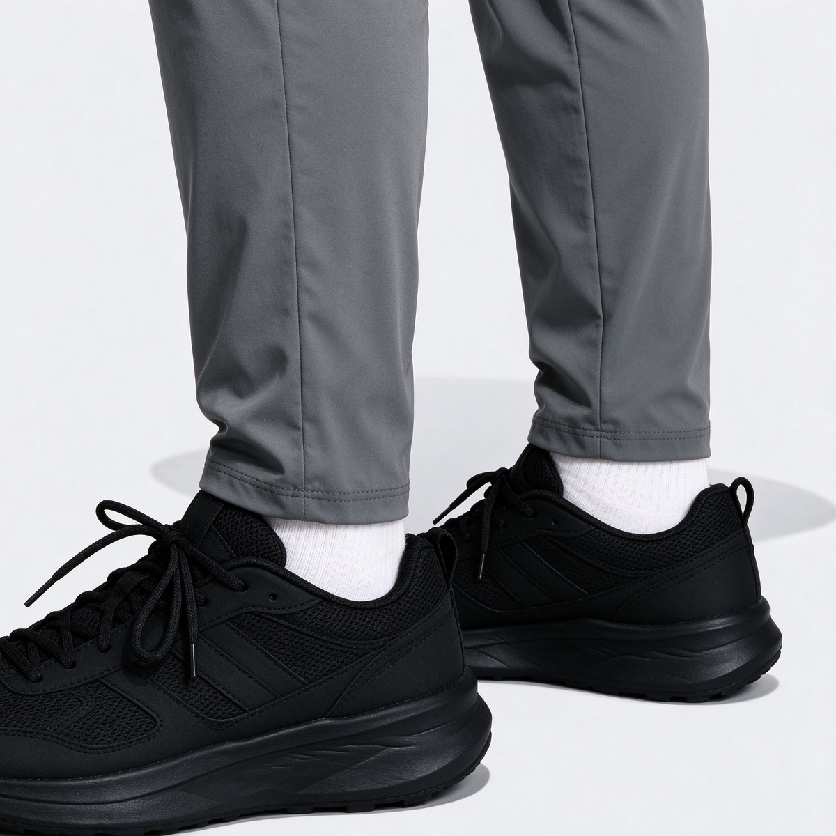 Plus Size Men's Elastic Waist Casual Business Pants, Zipper Pocket Thin Breathable Straight Leg Trousers, Suitable For Golf, Leisure And Daily Wear