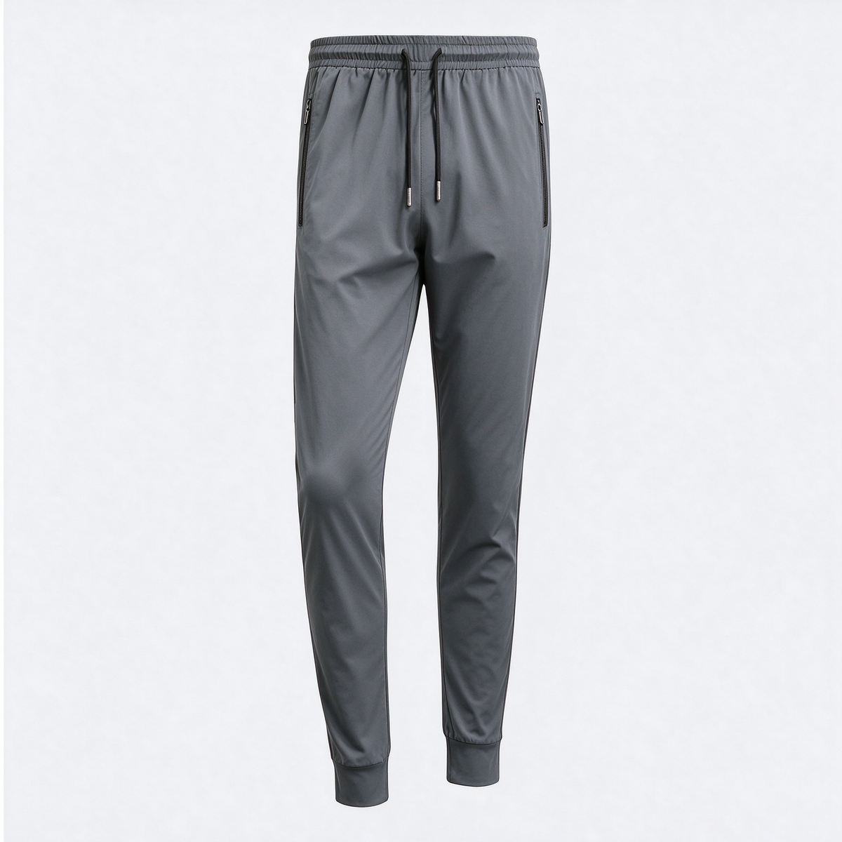 Men's High Elastic English Reflective Zipper Pocket Drawstring Ankle-Length Pants, Lightweight Casual Sports Trousers Suitable For Running, Workout, Hiking, Cycling, Spring & Autumn