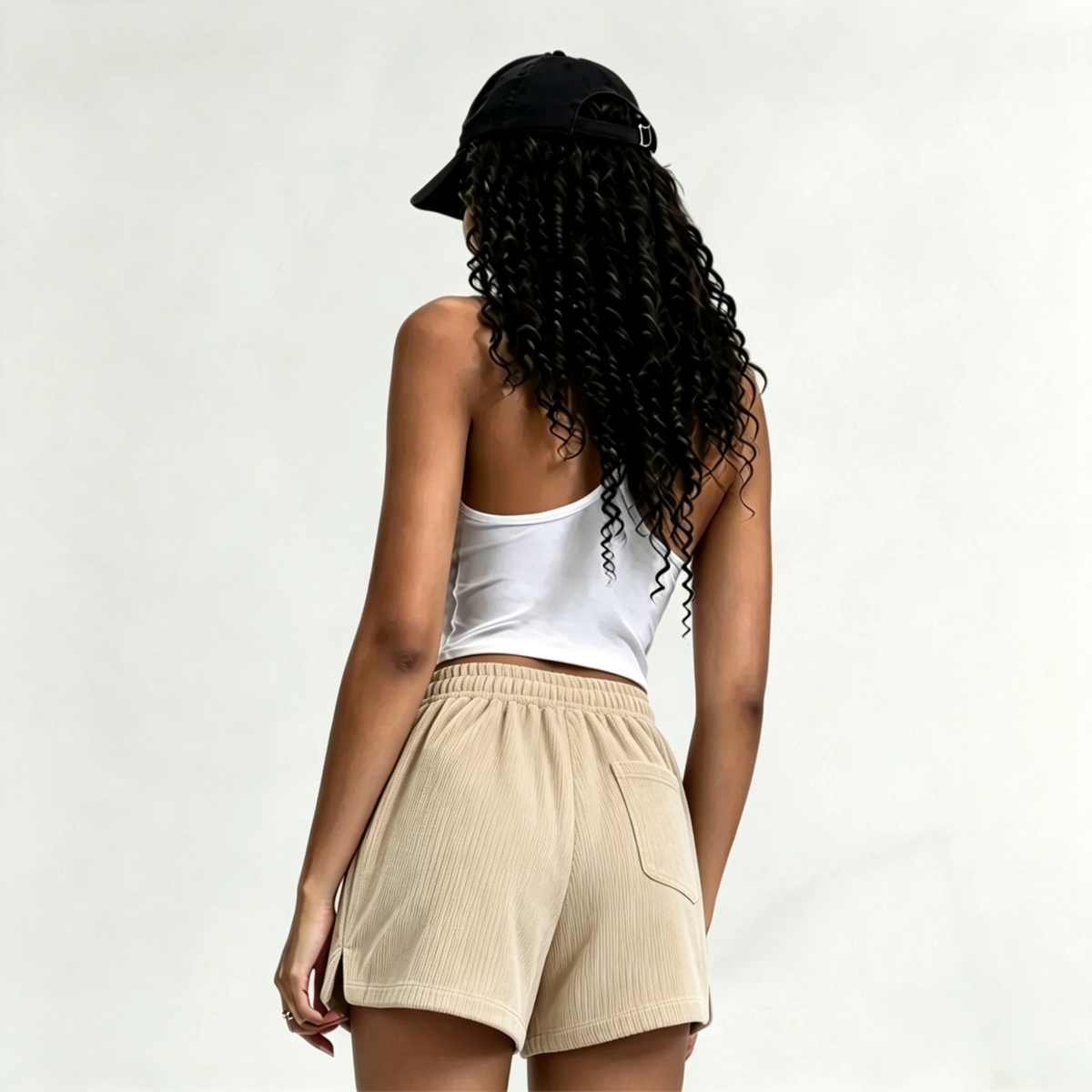Women's New Casual Loose Corduroy Shorts, Drawstring Waist, Lightweight Fashion Shorts For Summer Daily Wear