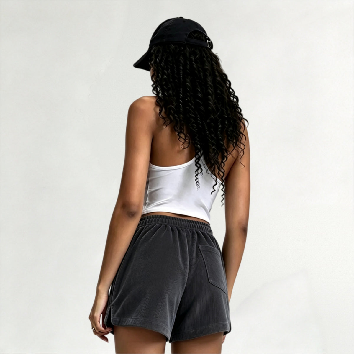 Women's New Casual Loose Corduroy Shorts, Drawstring Waist, Lightweight Fashion Shorts For Summer Daily Wear