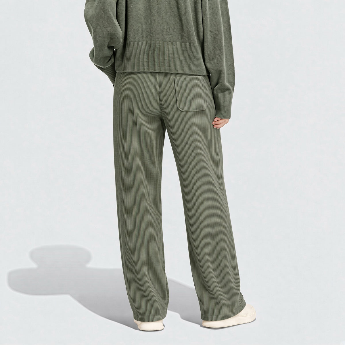 Women's Corduroy Straight Leg Pants With Drawstring Elastic Waist, Suitable For Casual, Sports, Hiking Wear, Spring/Autumn