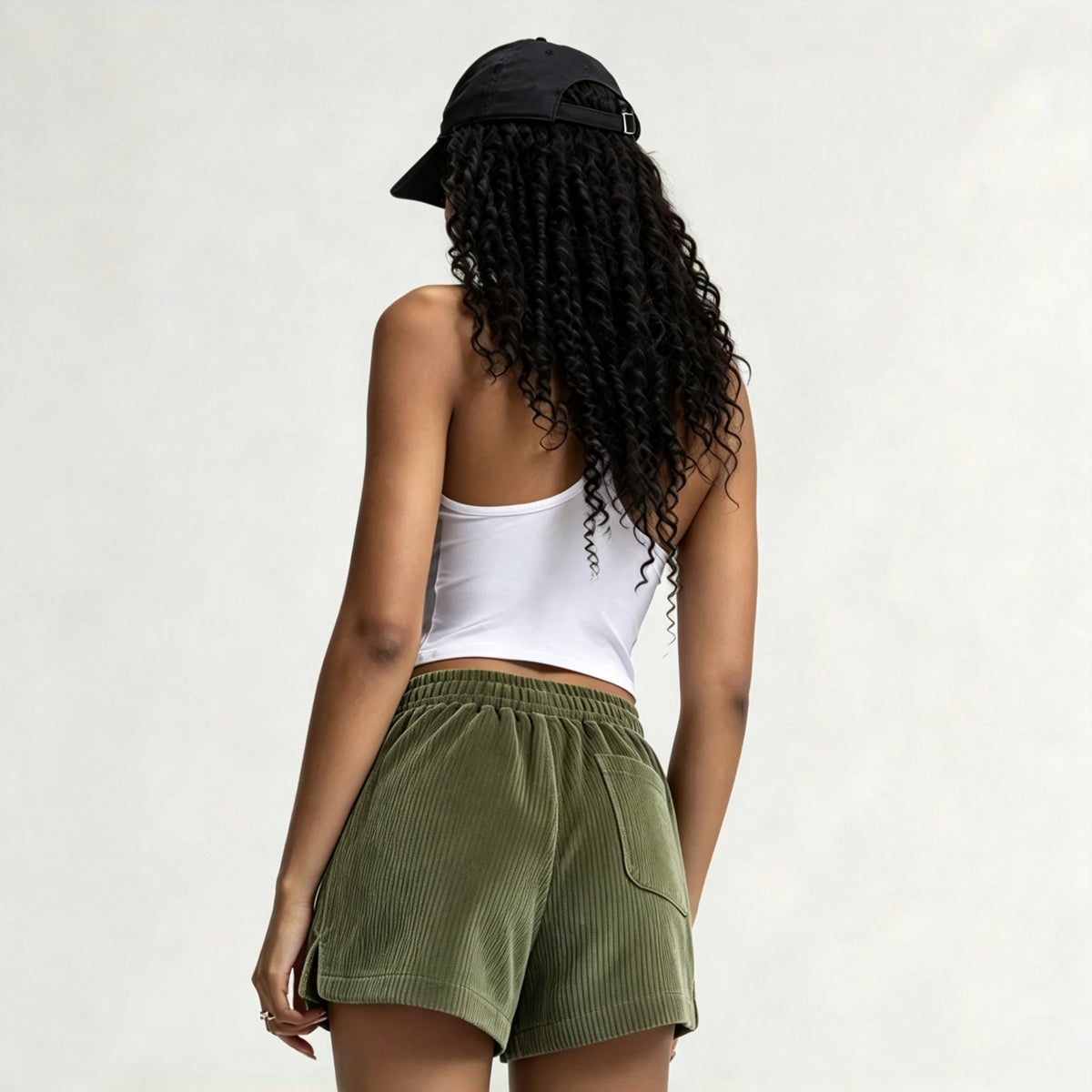Women's New Casual Loose Corduroy Shorts, Drawstring Waist, Lightweight Fashion Shorts For Summer Daily Wear