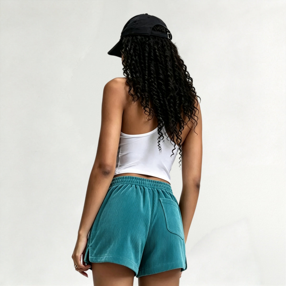 Women's New Casual Loose Corduroy Shorts, Drawstring Waist, Lightweight Fashion Shorts For Summer Daily Wear