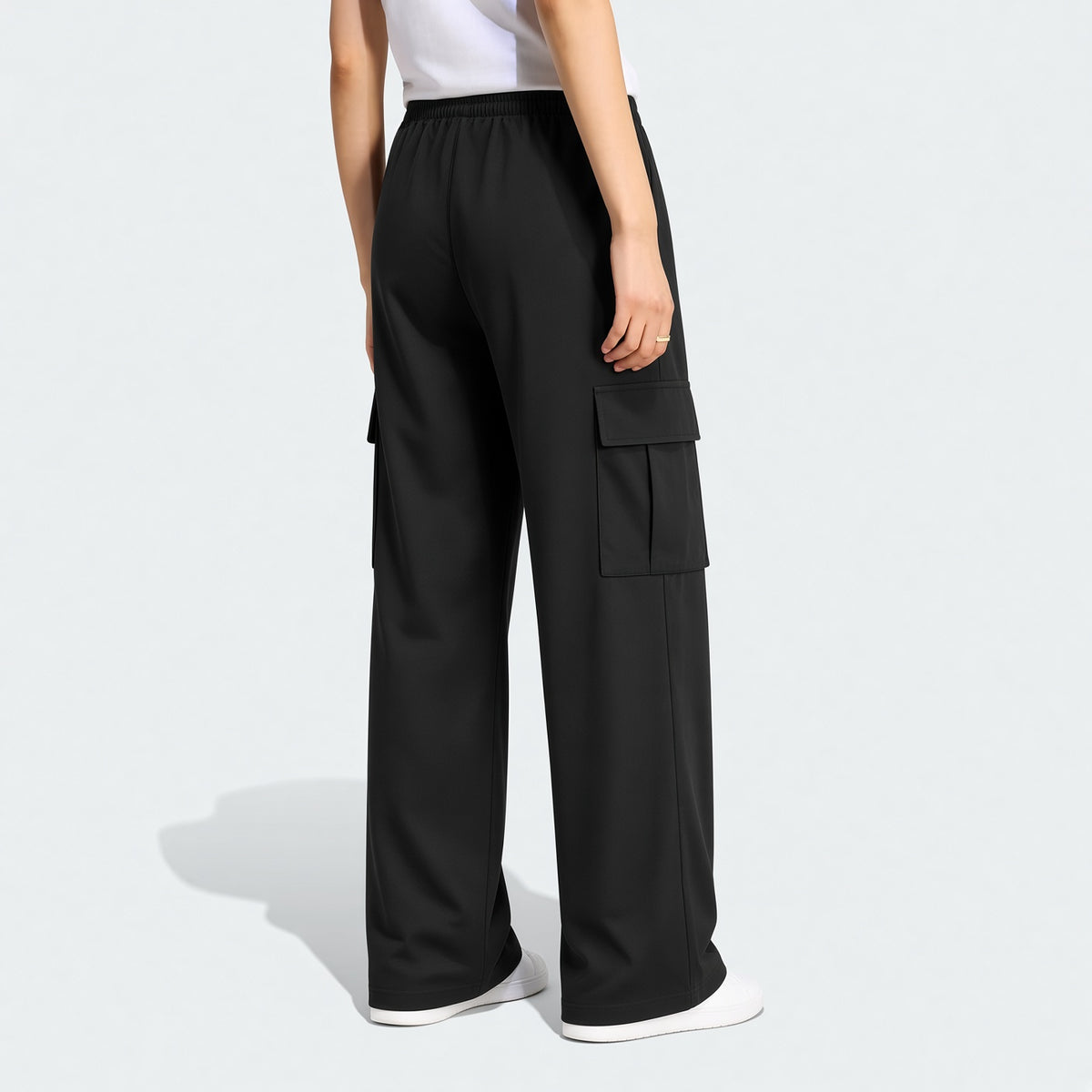 Women's Zipper Pocket Cargo Pants, Lightweight Straight Leg Design For Spring/Autumn, With Large Side Pockets, Suitable For Daily Outdoor And Dates Sports
