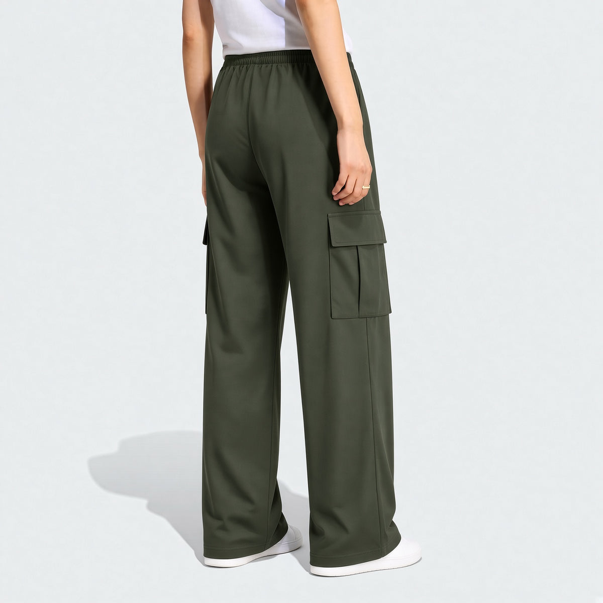 Women's Zipper Pocket Cargo Pants, Lightweight Straight Leg Design For Spring/Autumn, With Large Side Pockets, Suitable For Daily Outdoor And Dates Sports