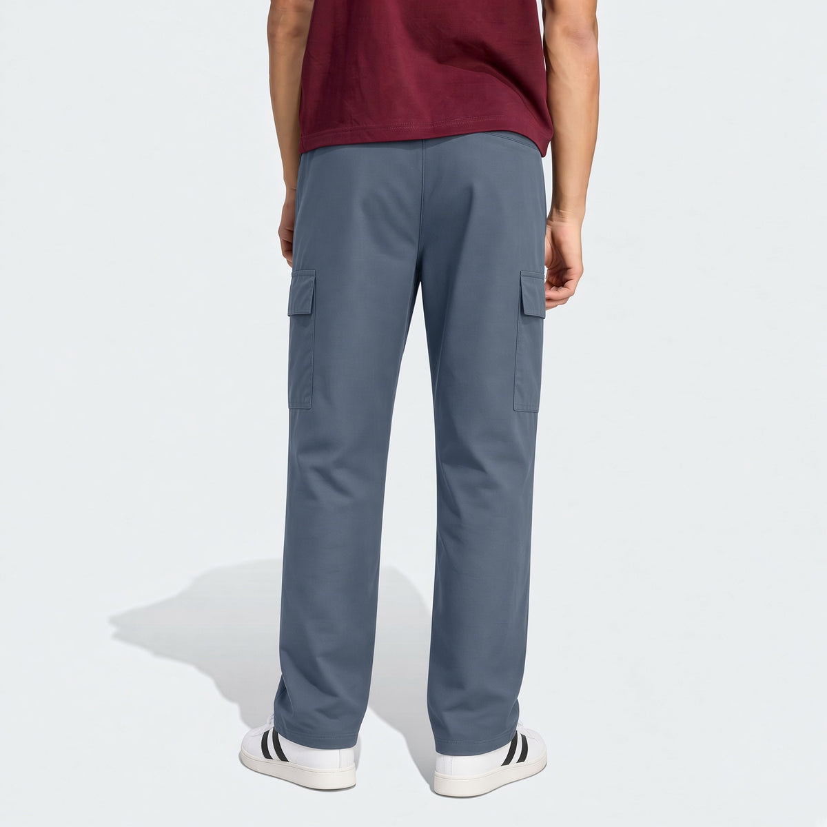 Men's Spring & Autumn Hiking Pants With Zipper Pockets & Drawstring, Straight Leg Casual Running Trousers With Striking Neon Highlight