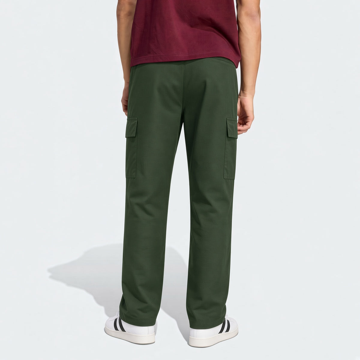 Men's Spring & Autumn Hiking Pants With Zipper Pockets & Drawstring, Straight Leg Casual Running Trousers With Striking Neon Highlight