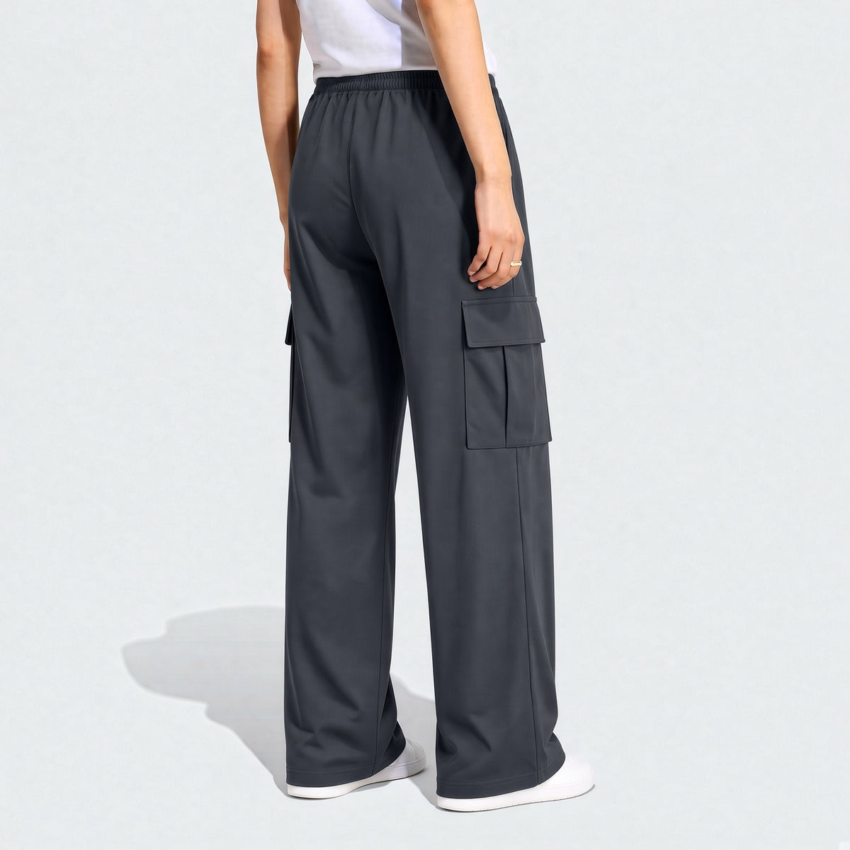 Women's Zipper Pocket Cargo Pants, Lightweight Straight Leg Design For Spring/Autumn, With Large Side Pockets, Suitable For Daily Outdoor And Dates Sports