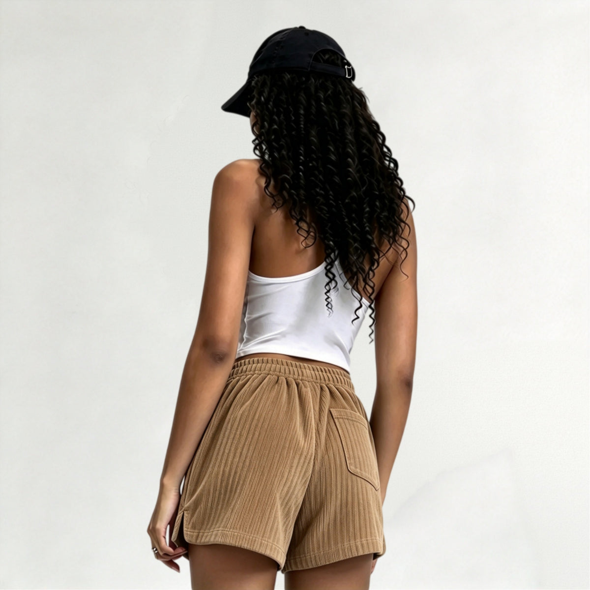 Women's New Casual Loose Corduroy Shorts, Drawstring Waist, Lightweight Fashion Shorts For Summer Daily Wear