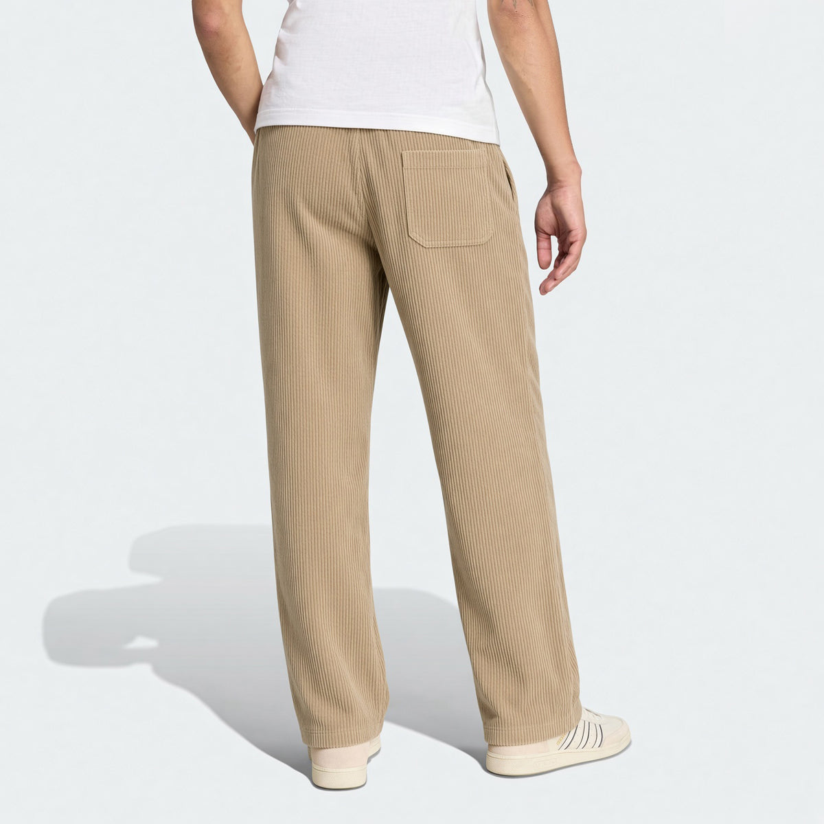 Plus Size Men's Corduroy Straight Leg Retro Pants, Drawstring Elastic Waist, Suitable For Casual, Sports, Hiking Wear, Spring/Autumn