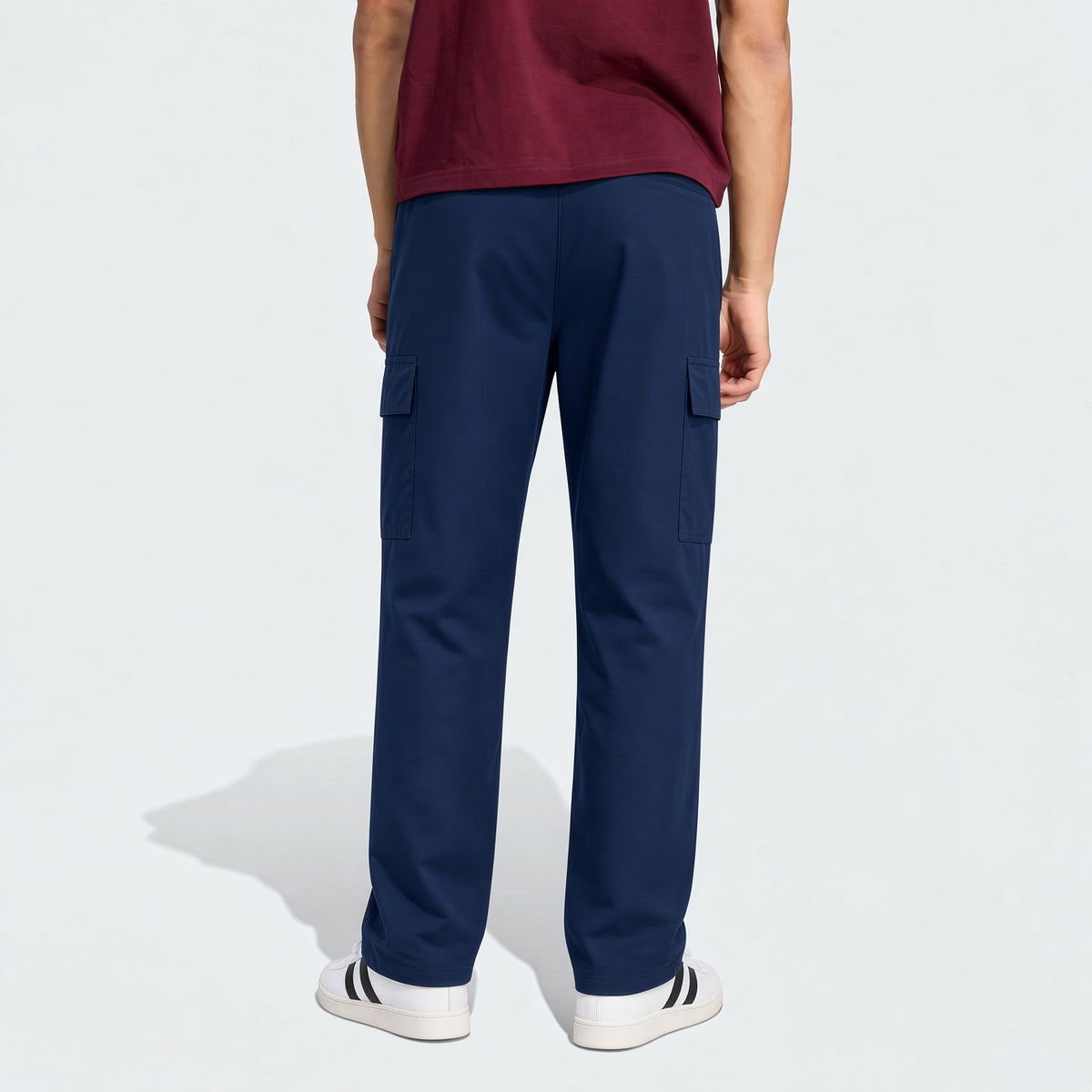 Men's Spring & Autumn Hiking Pants With Zipper Pockets & Drawstring, Straight Leg Casual Running Trousers With Striking Neon Highlight