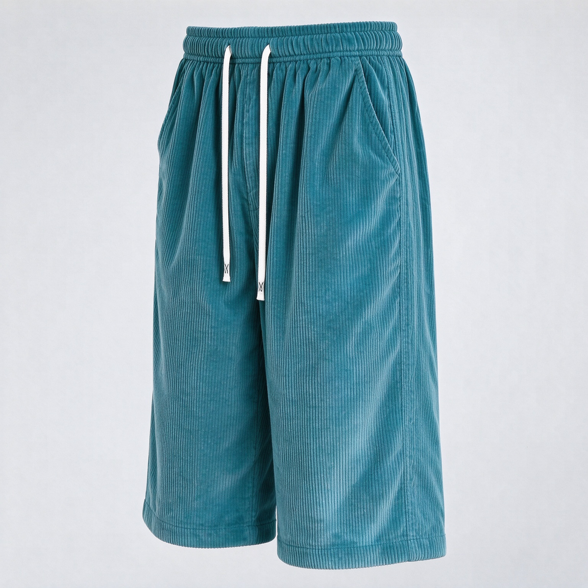 Women's Capris Summer Lightweight Breathable Corduroy Drawstring Waist Pockets Cropped Shorts For Dating, Work, Vacation And Casual Wear