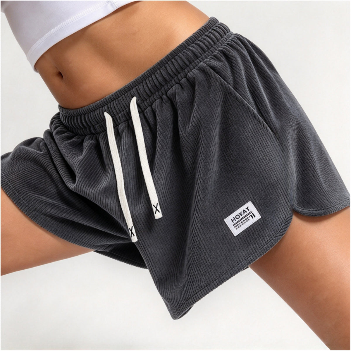 Women's New Casual Loose Corduroy Shorts, Drawstring Waist, Lightweight Fashion Shorts For Summer Daily Wear